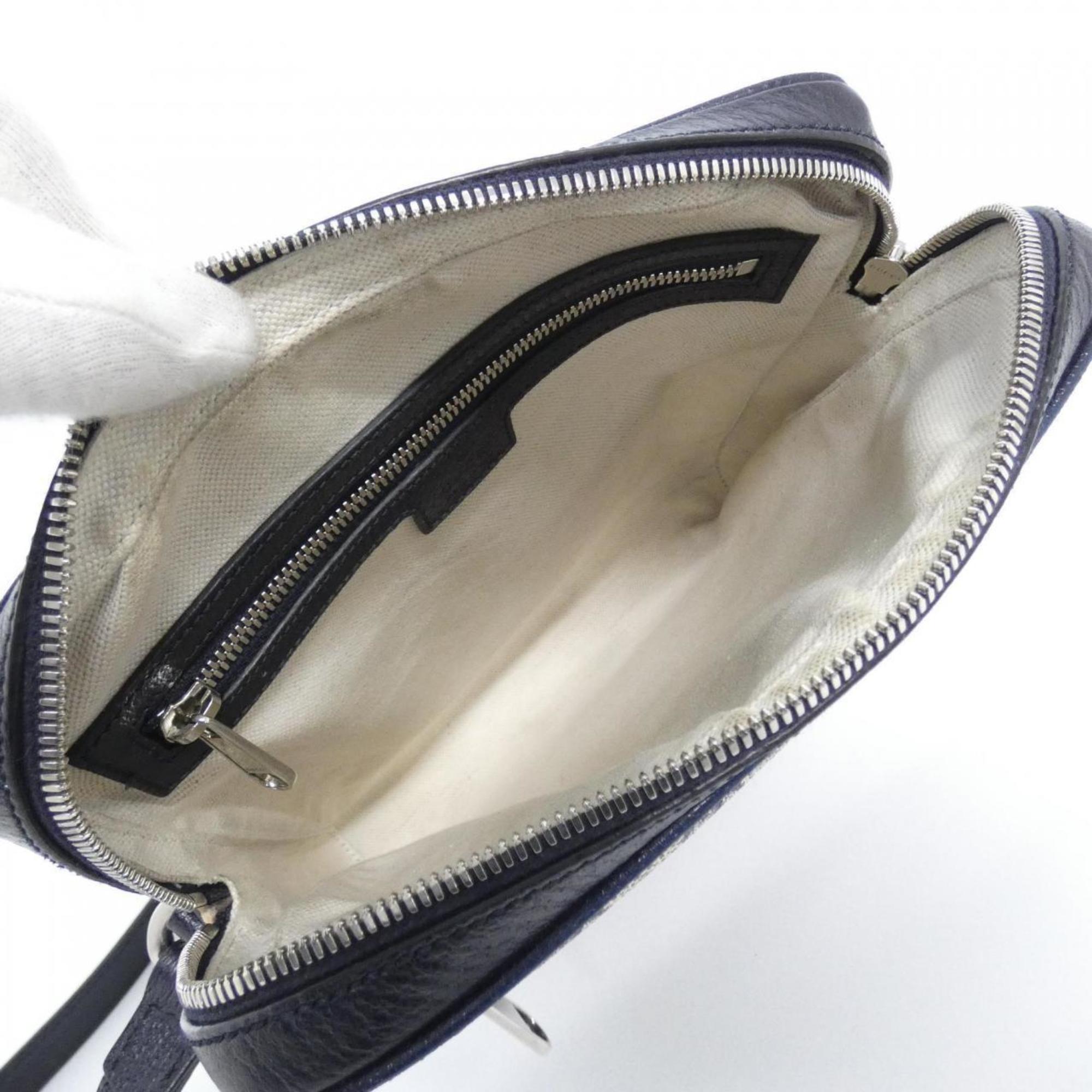 Gucci Beige Blue Gg Supreme Shoulder Bag (Pre-Owned)