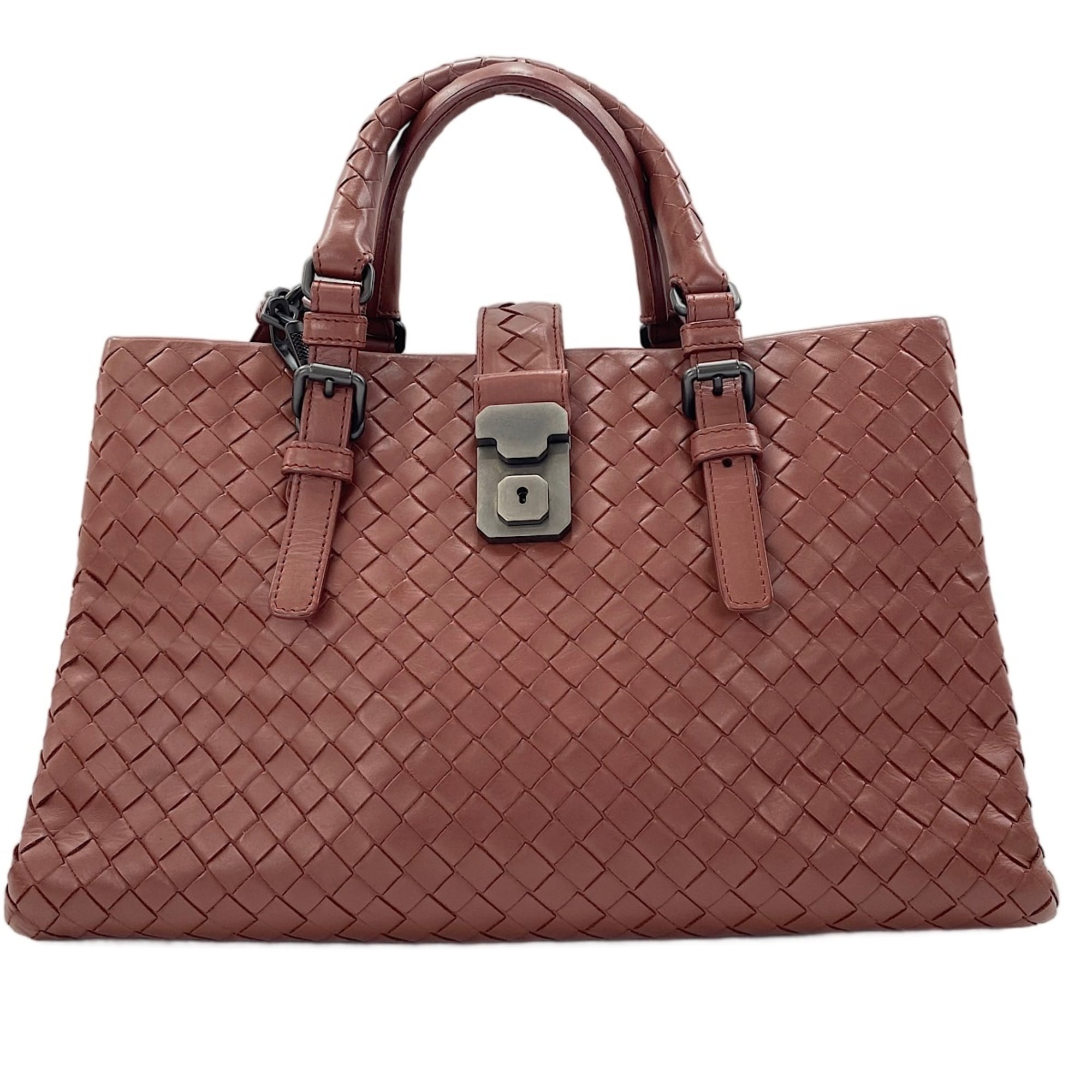 Bottega Veneta Intrecciato Wine Intrecciato Handbag (Pre-Owned)
