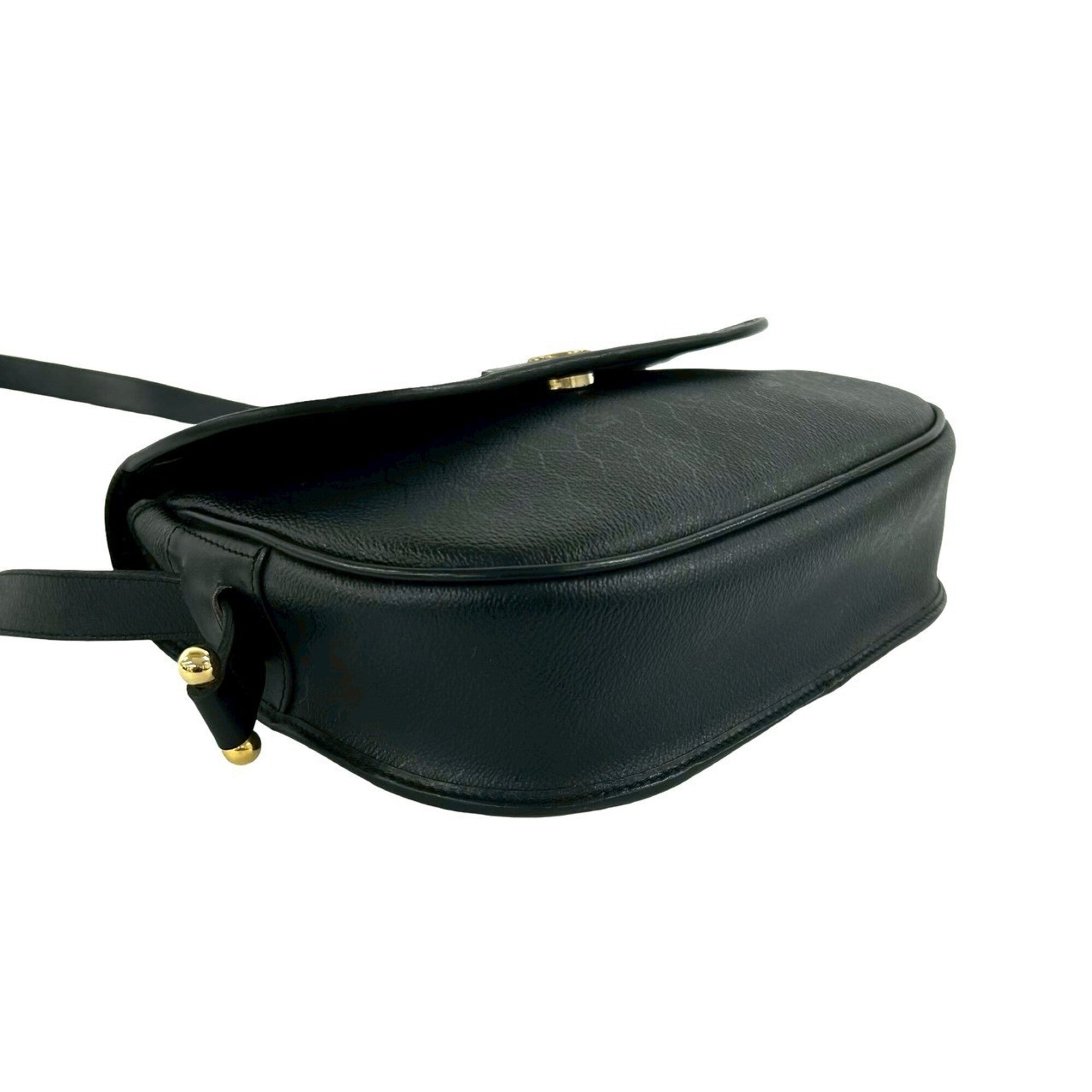 Christian Dior Black Leather Pvc Pochette Shoulder Bag (Pre-Owned)