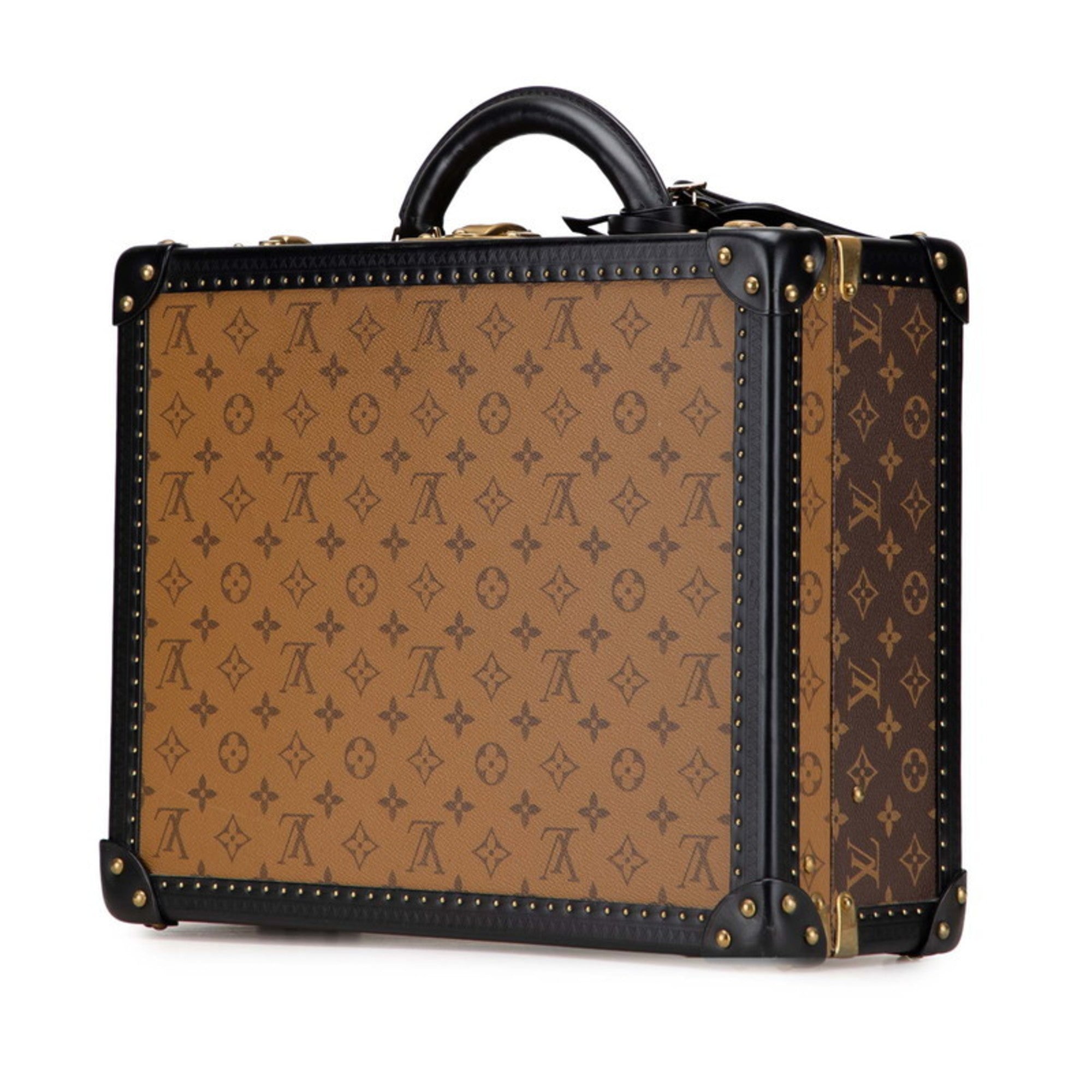 Louis Vuitton Monogram Reverse Black Brown Monogram Reverse Pvc Leather Attaché Case Briefcase (Pre-Owned)
