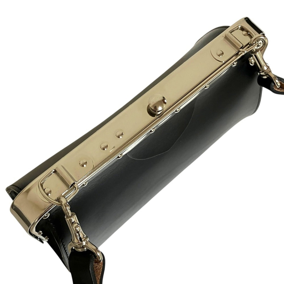 Comme Des Garçons Black Leather Clutch Bag Shoulder Bag (Pre-Owned)