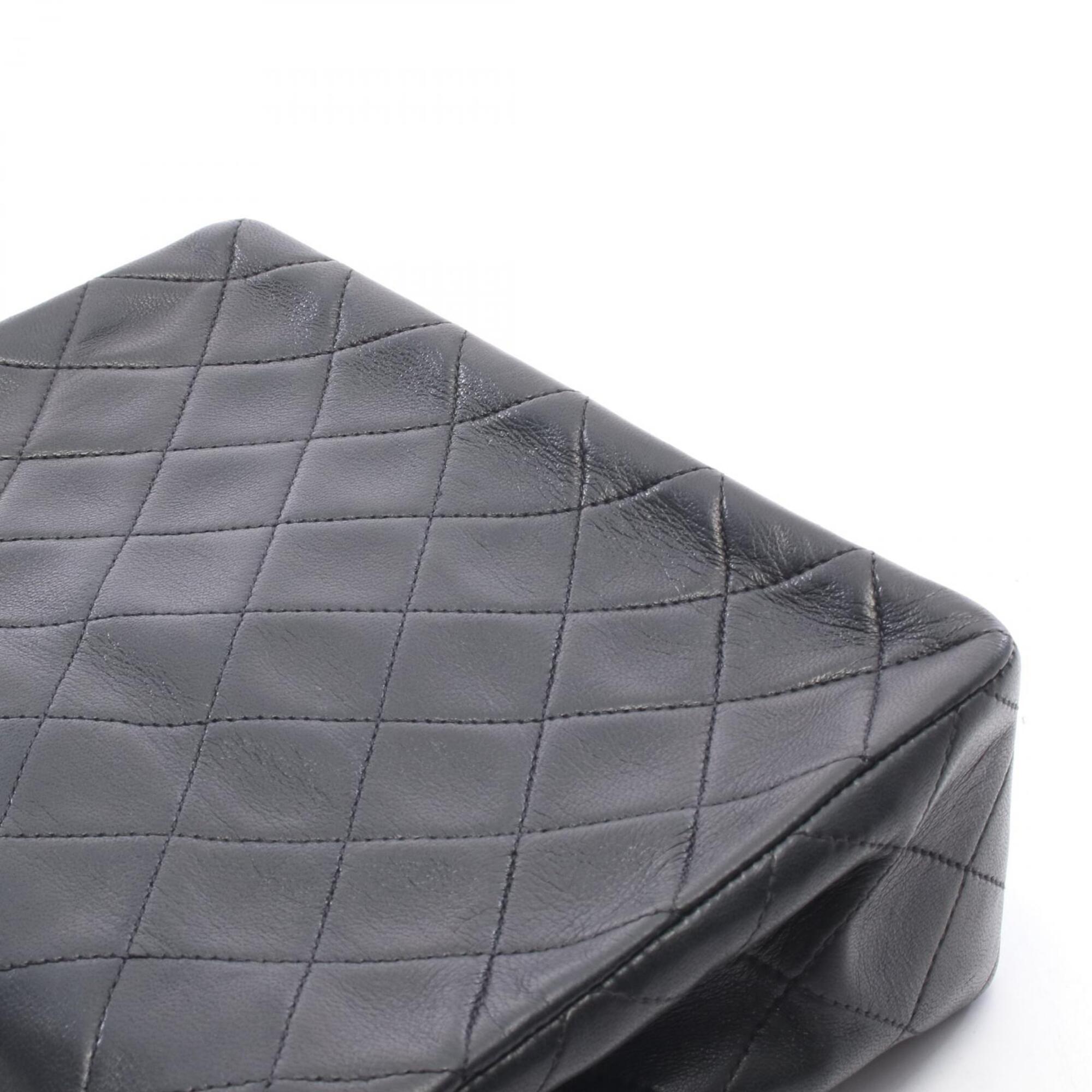 Chanel Black Leather Handbag Shoulder Bag (Pre-Owned)