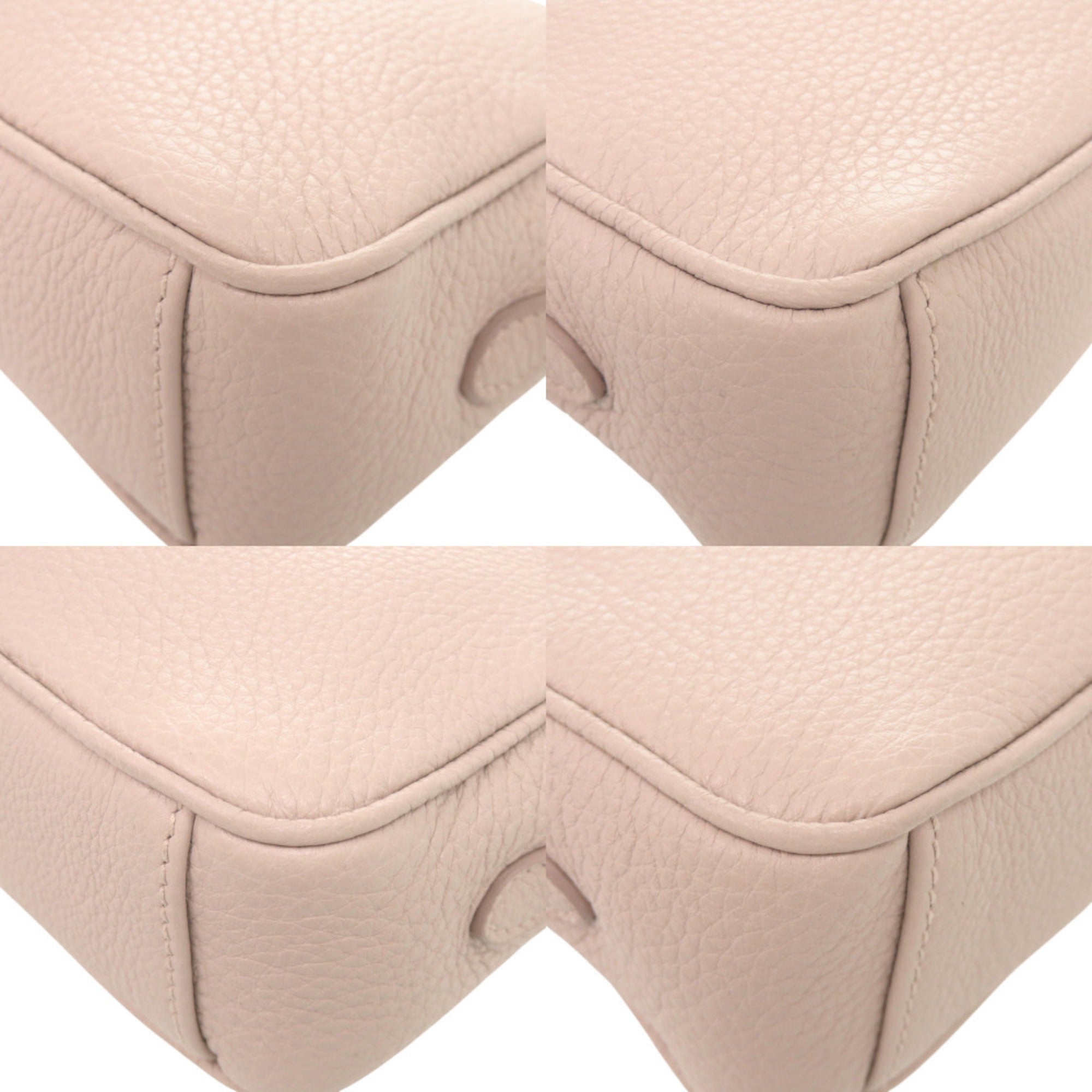 Prada Pink Beige Leather Shoulder Bag (Pre-Owned)