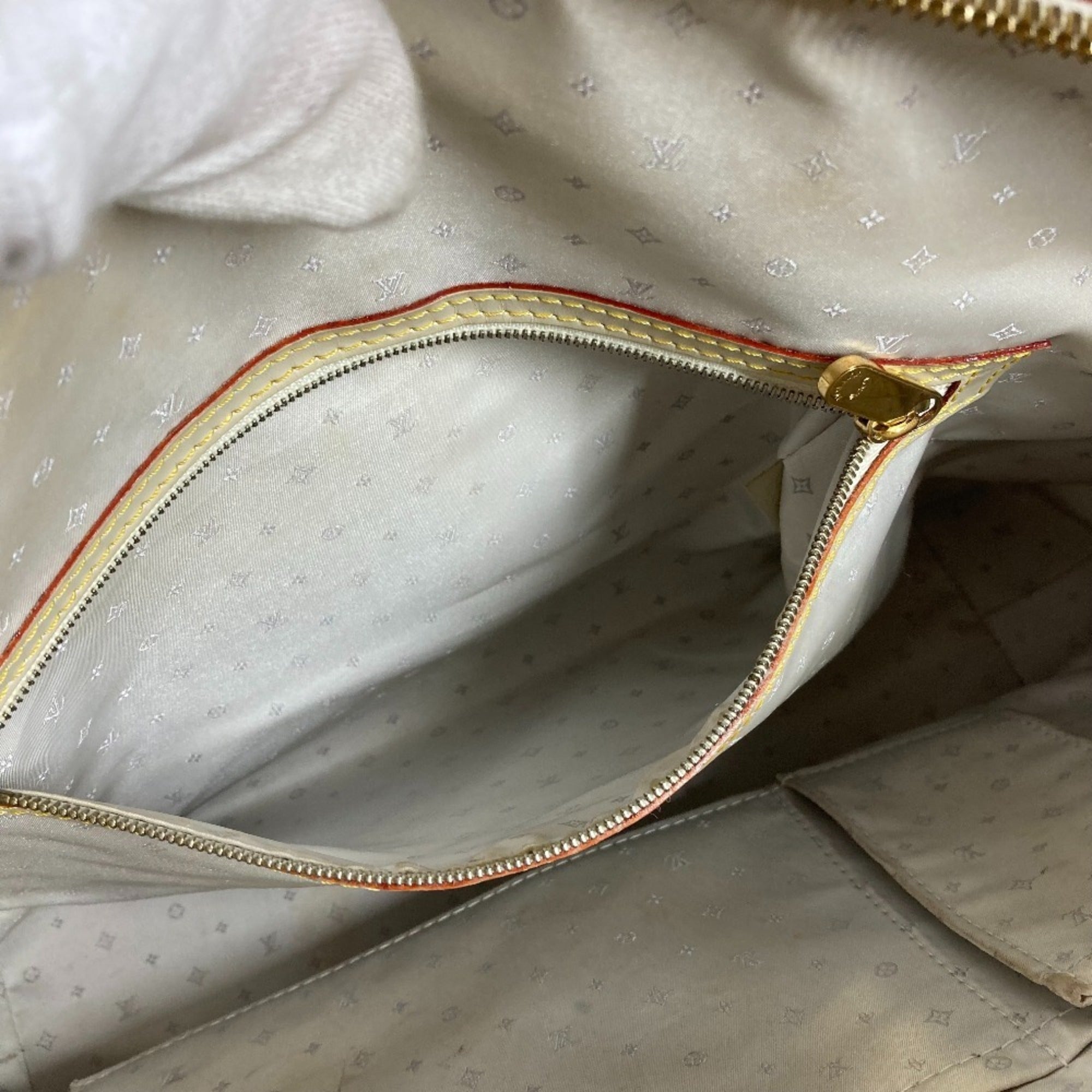 Louis Vuitton Galle White Yellow Suhali Leather Handbag Tote Bag (Pre-Owned)