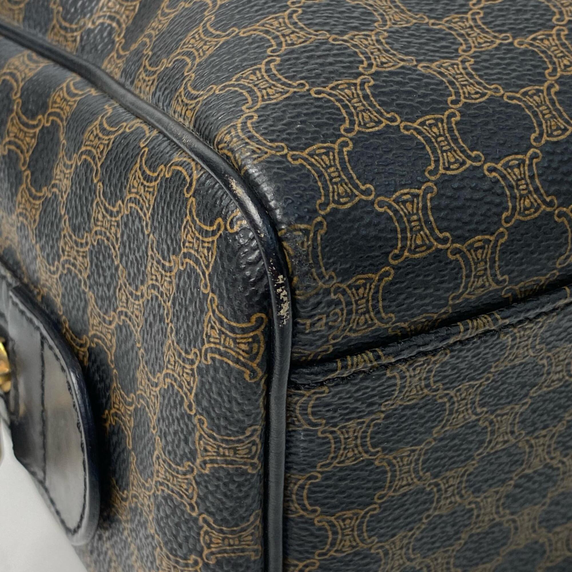 Celine Black Brown Leather Boston Bag (Pre-Owned)