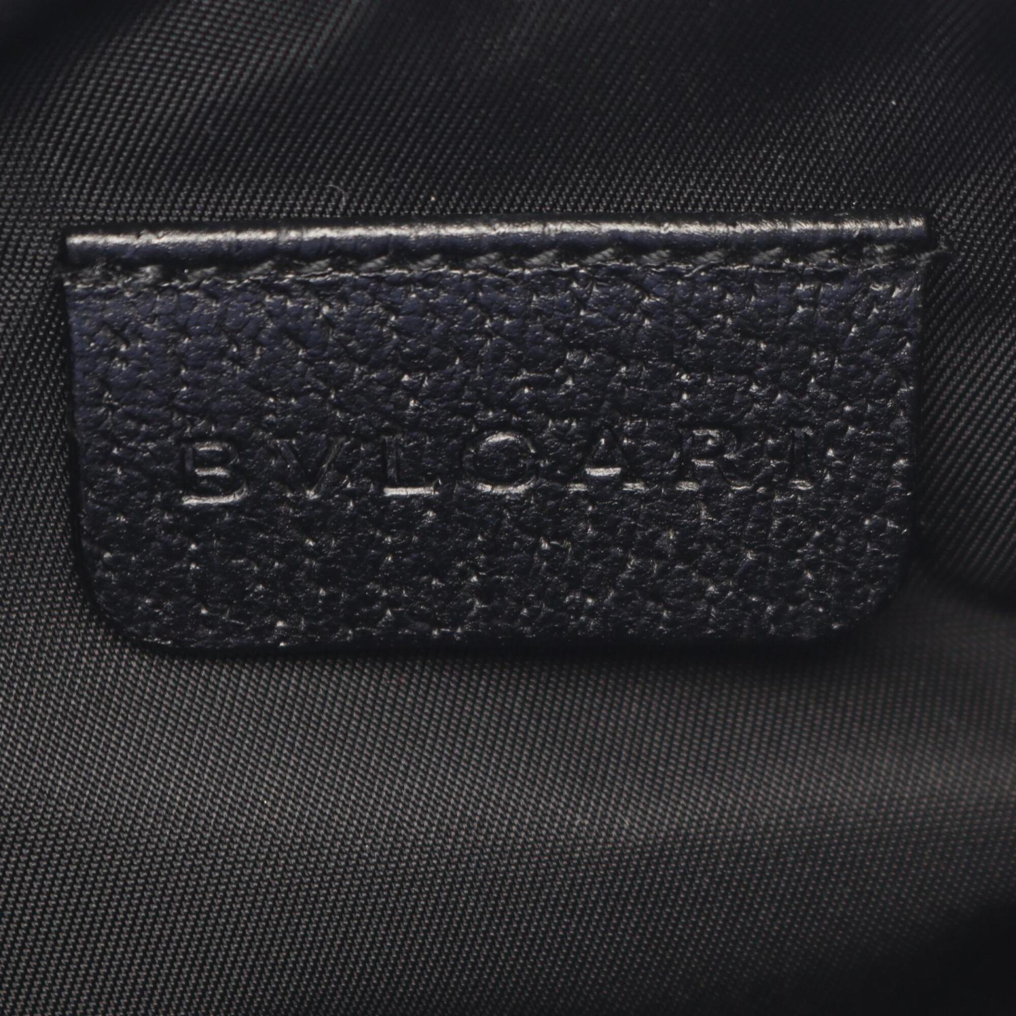 Bvlgari Black Canvas Leather Handbag Pouch (Pre-Owned)