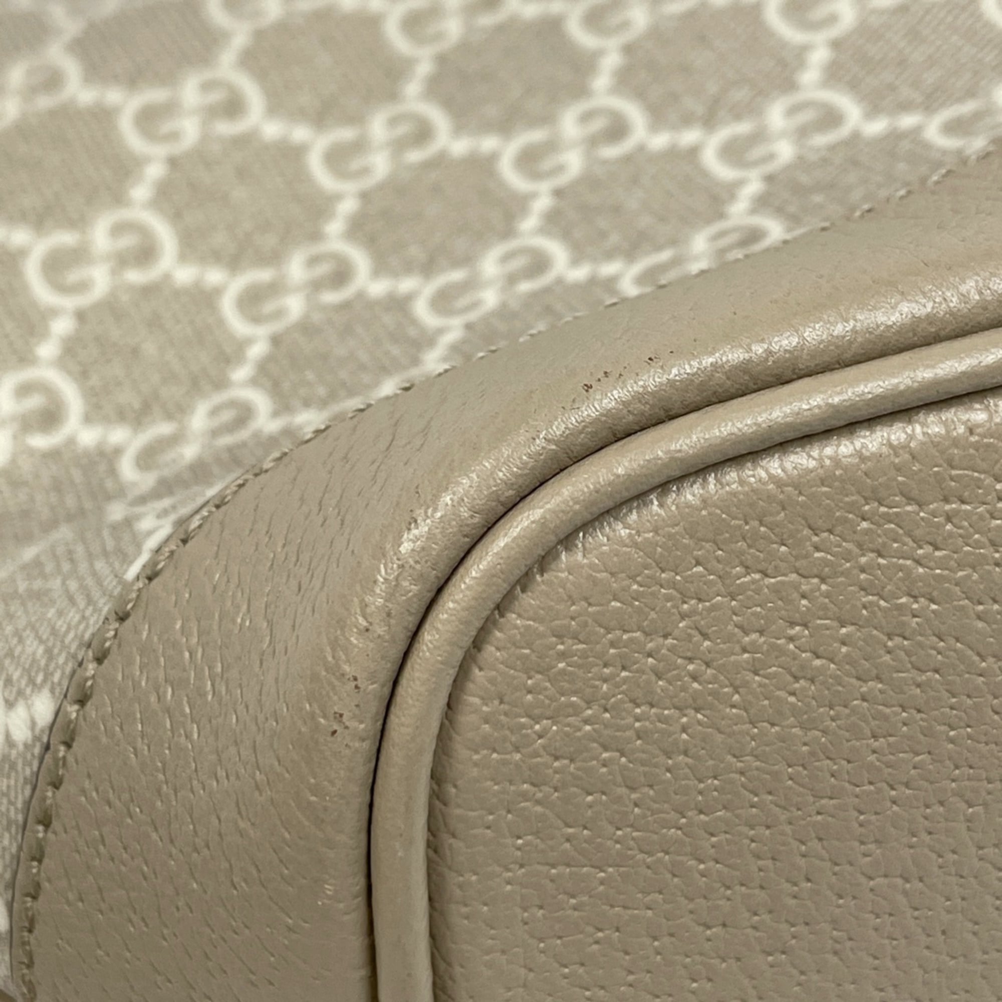Gucci Sherry Line Beige Gg Supreme Leather Tote Bag (Pre-Owned)