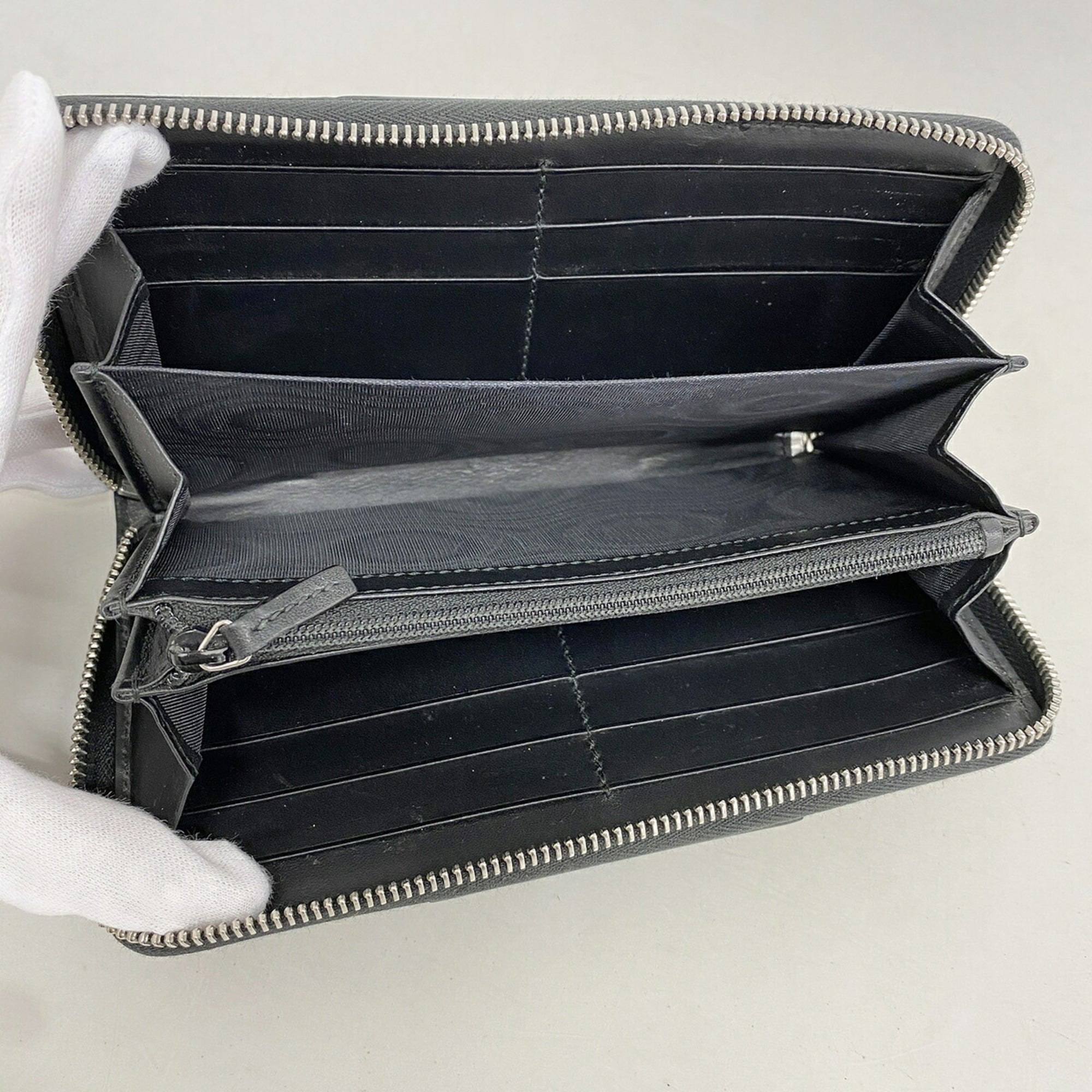 Gucci Black Brown Pvc Long Wallet (Bi-Fold) (Pre-Owned)