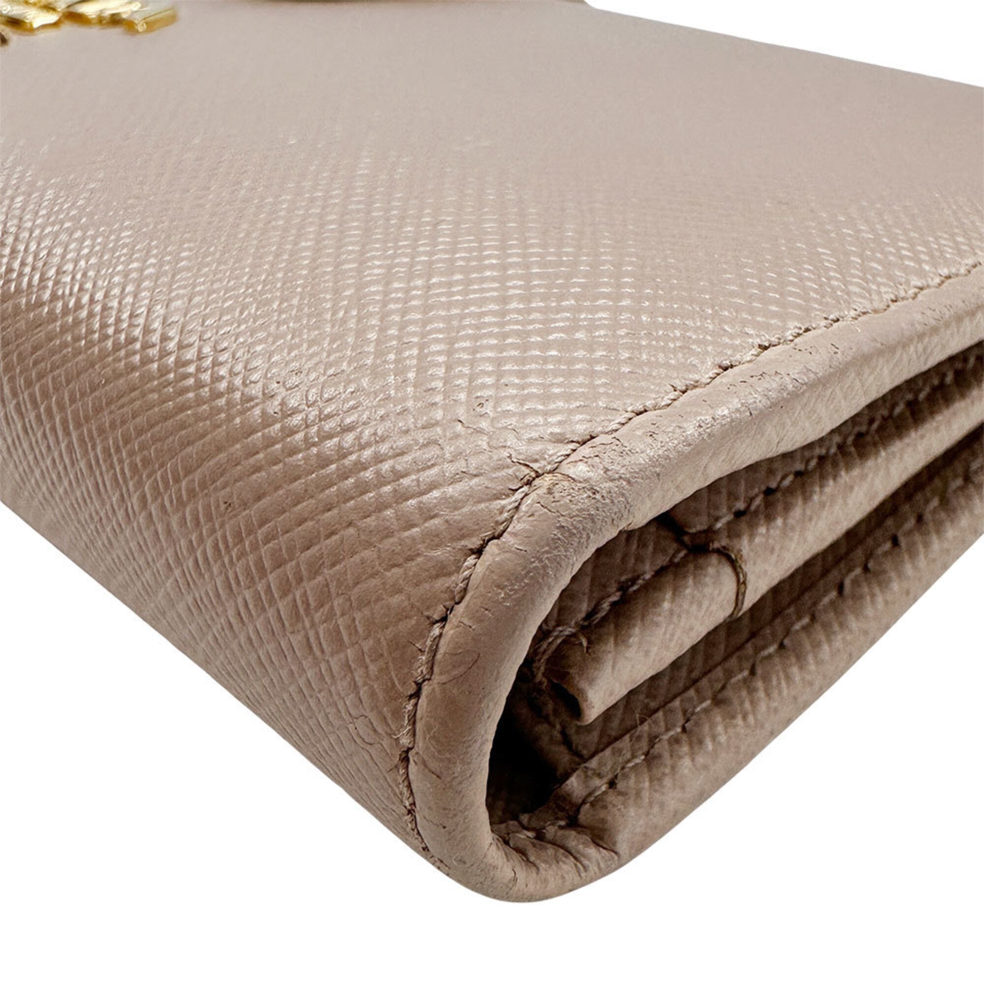 Prada Pink Saffiano Long Bill Wallet (Bi-Fold) (Pre-Owned)