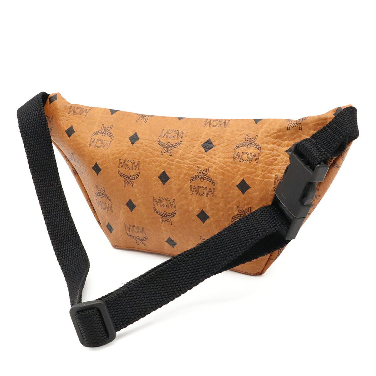 Mcm Visetos Brown Pvc Leather Pouch Sling Bag (Pre-Owned)