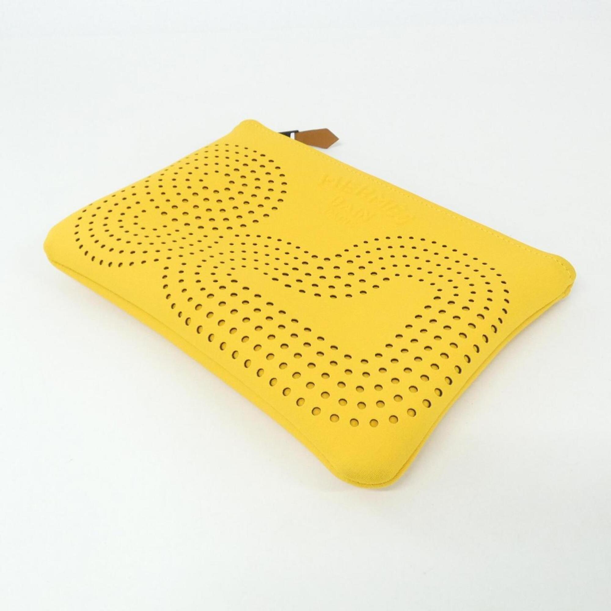 Hermes Yellow Polyamide Handbag Pouch (Pre-Owned)