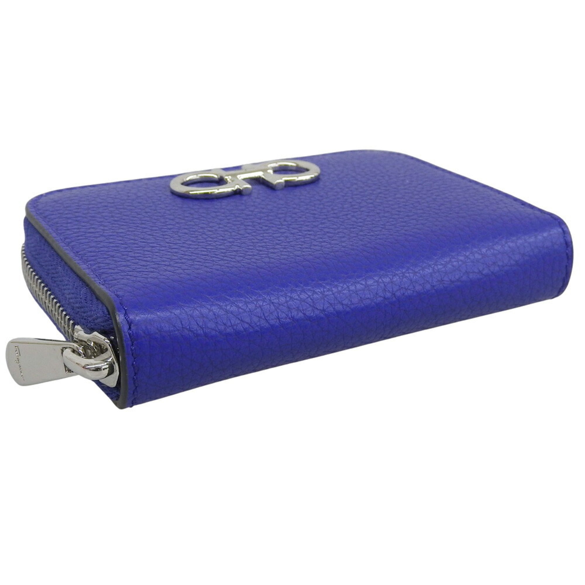 Salvatore Ferragamo Blue Leather Coin Purse/Coin Case (Pre-Owned)