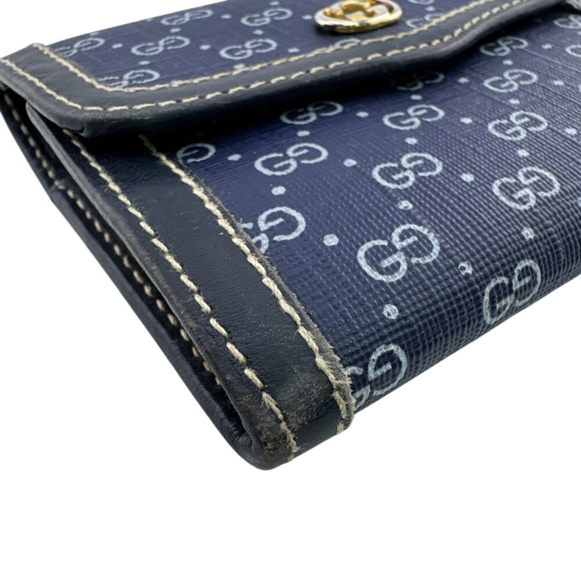 Gucci Microguccissima Navy Pvc Wallet (Bi-Fold) (Pre-Owned)