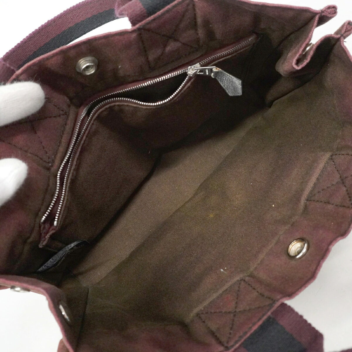 Hermes Black Canvas Tote Bag (Pre-Owned)