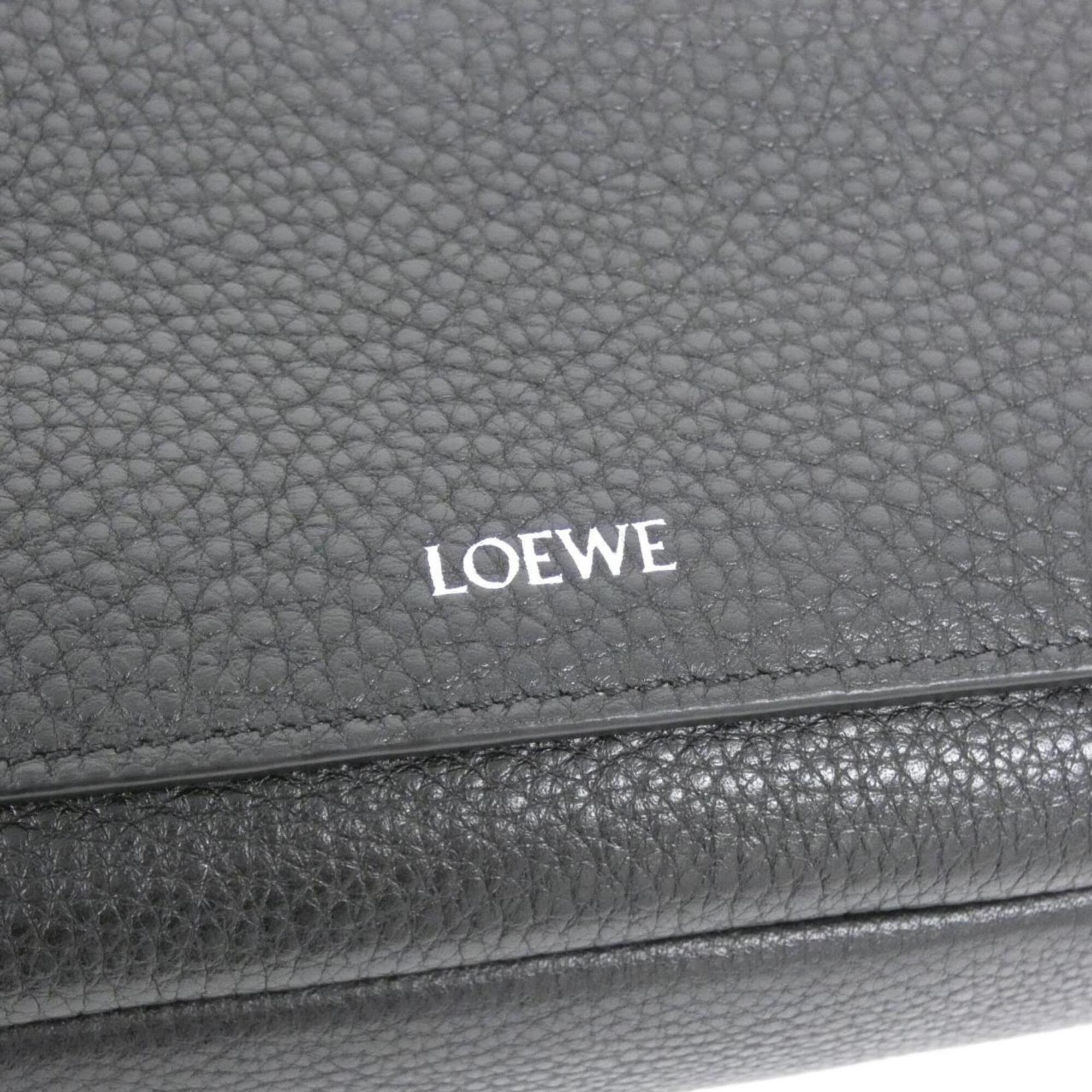Loewe Black Leather Messenger Bag Shoulder Bag (Pre-Owned)