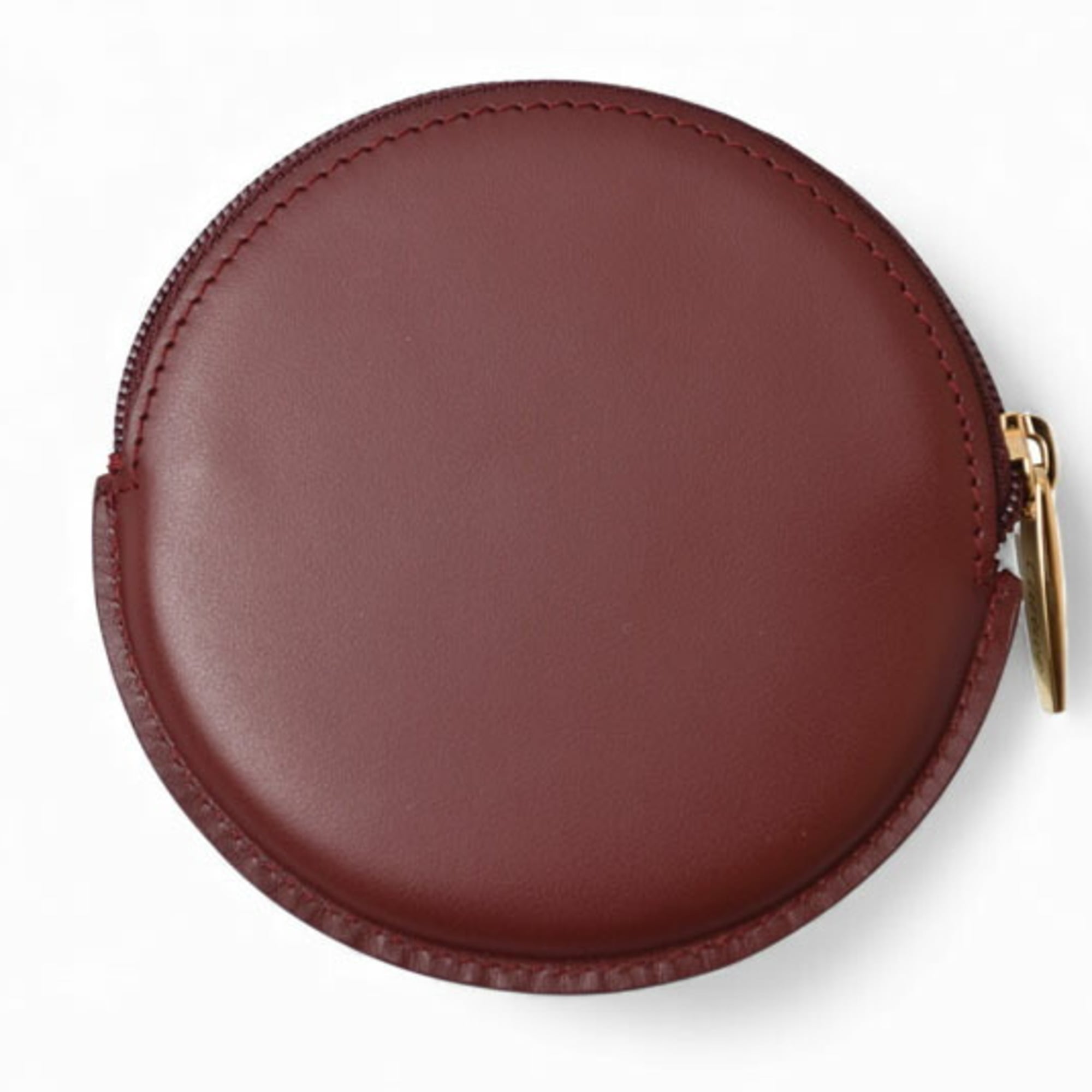 Cartier Bordeaux Leather Coin Purse/Coin Case (Pre-Owned)
