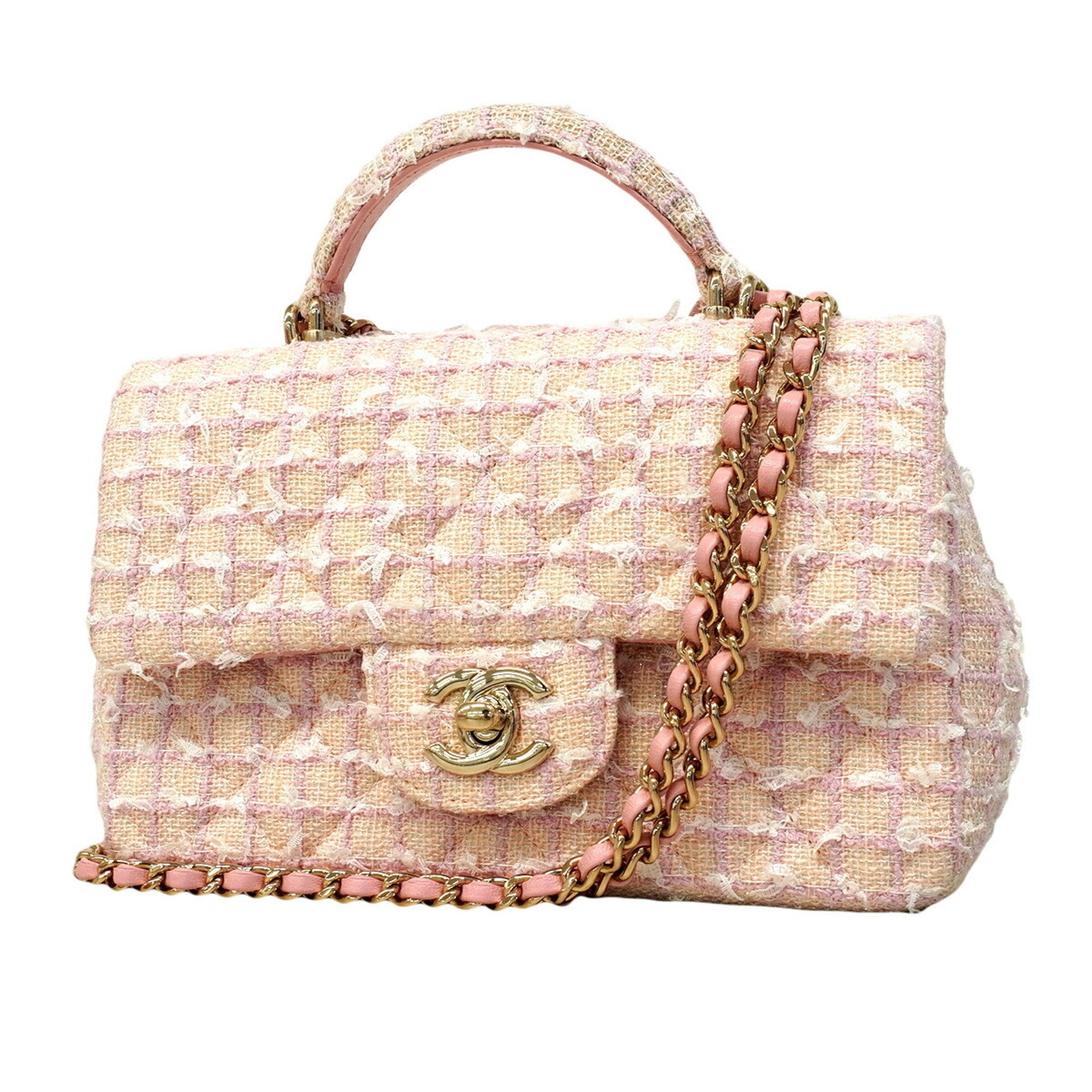 Chanel Pink Tweed Handbag (Pre-Owned)