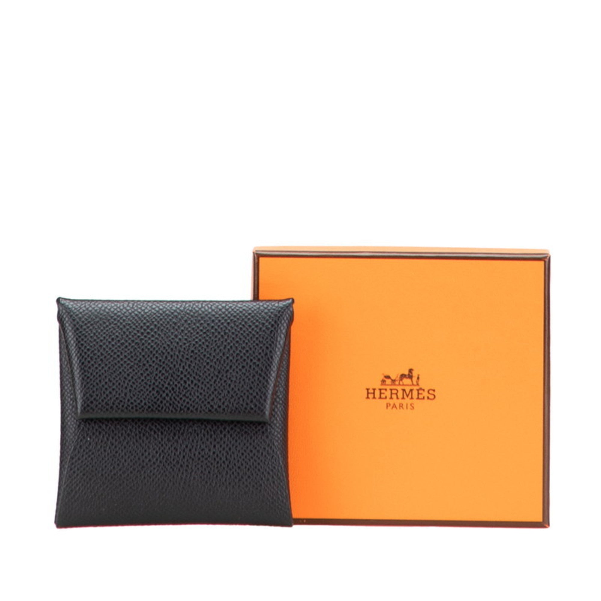 Hermes Bastia Black Epsom Leather Coin Purse/Coin Case (Pre-Owned)