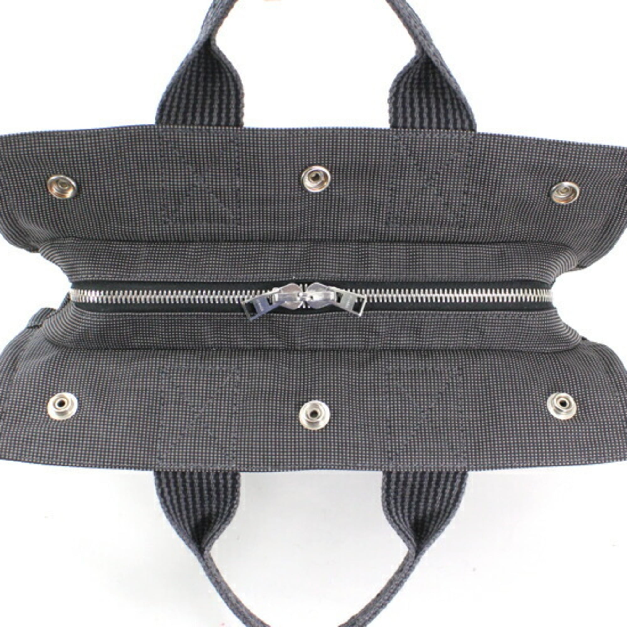 Hermes Her Line Gray Canvas Handbag (Pre-Owned)