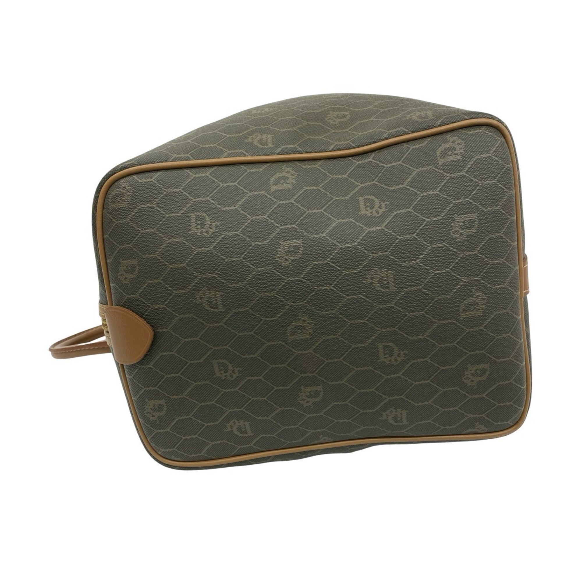 Christian Dior Brown Khaki Leather Pvc Boston Bag (Pre-Owned)