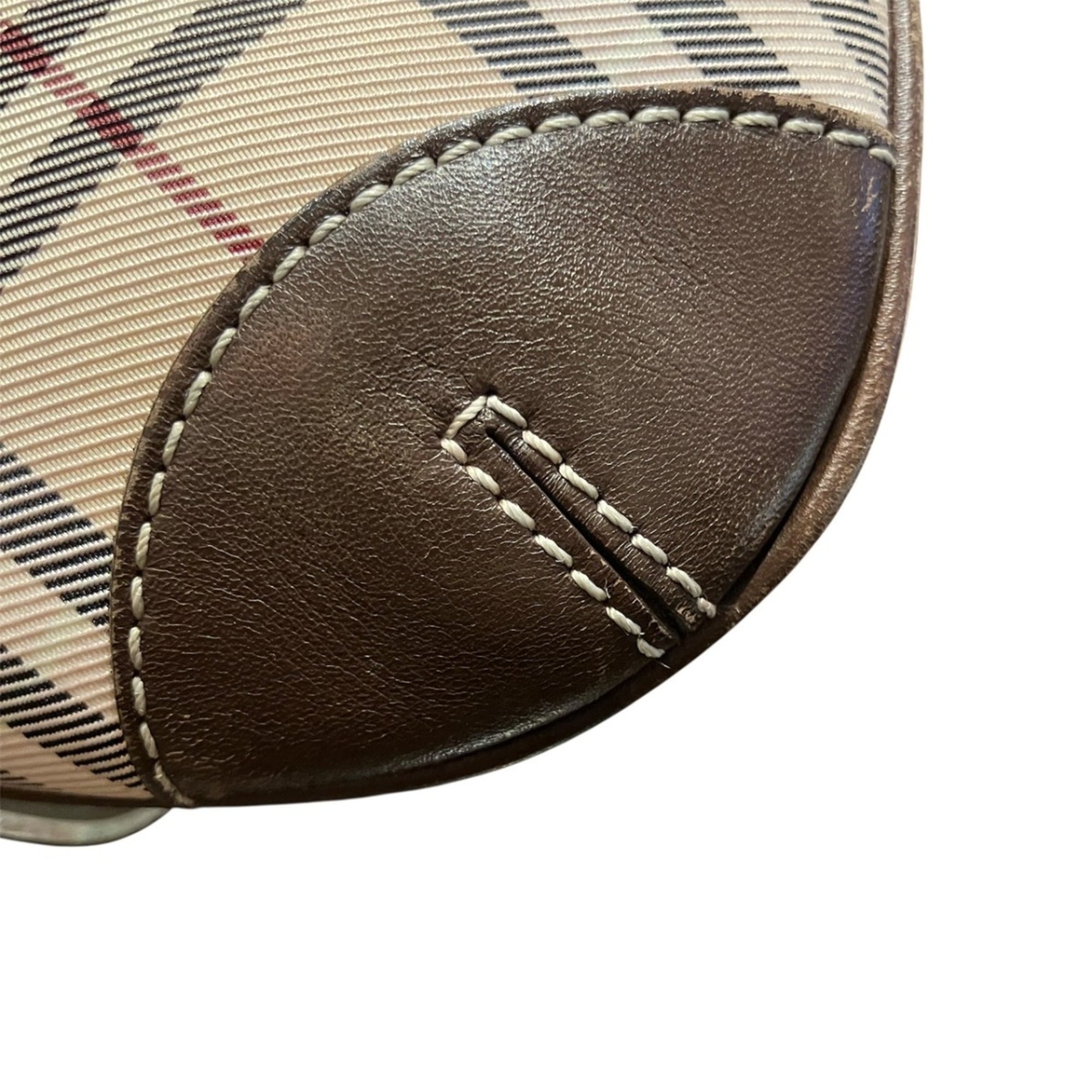 Burberry Brown Canvas Leather Shoulder Bag (Pre-Owned)