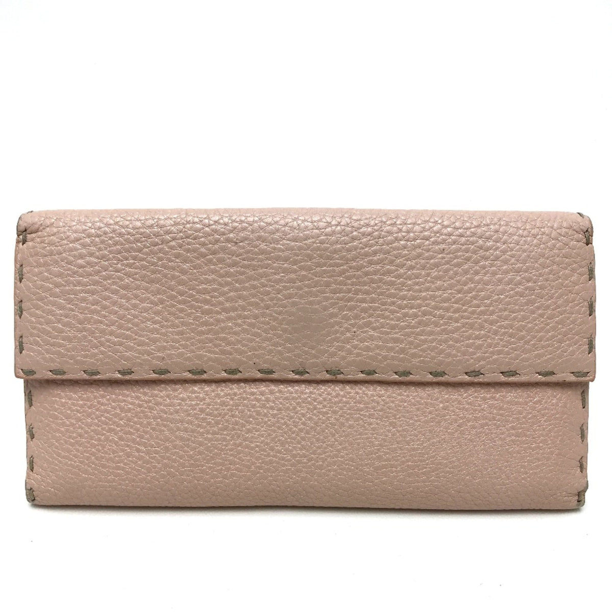 Fendi Pink Leather Long Wallet (Bi-Fold) (Pre-Owned)