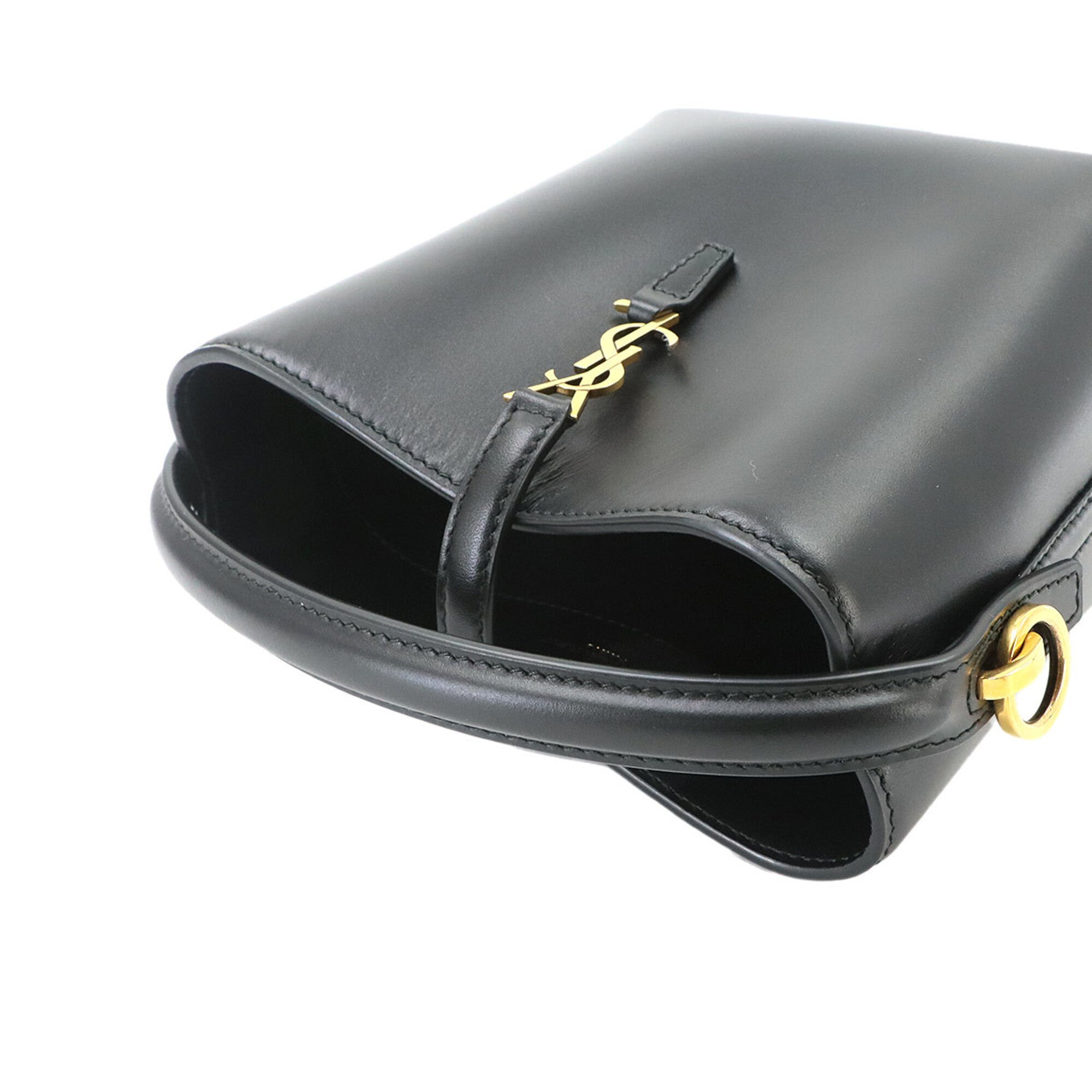 Saint Laurent Black Leather Handbag Shoulder Bag (Pre-Owned)