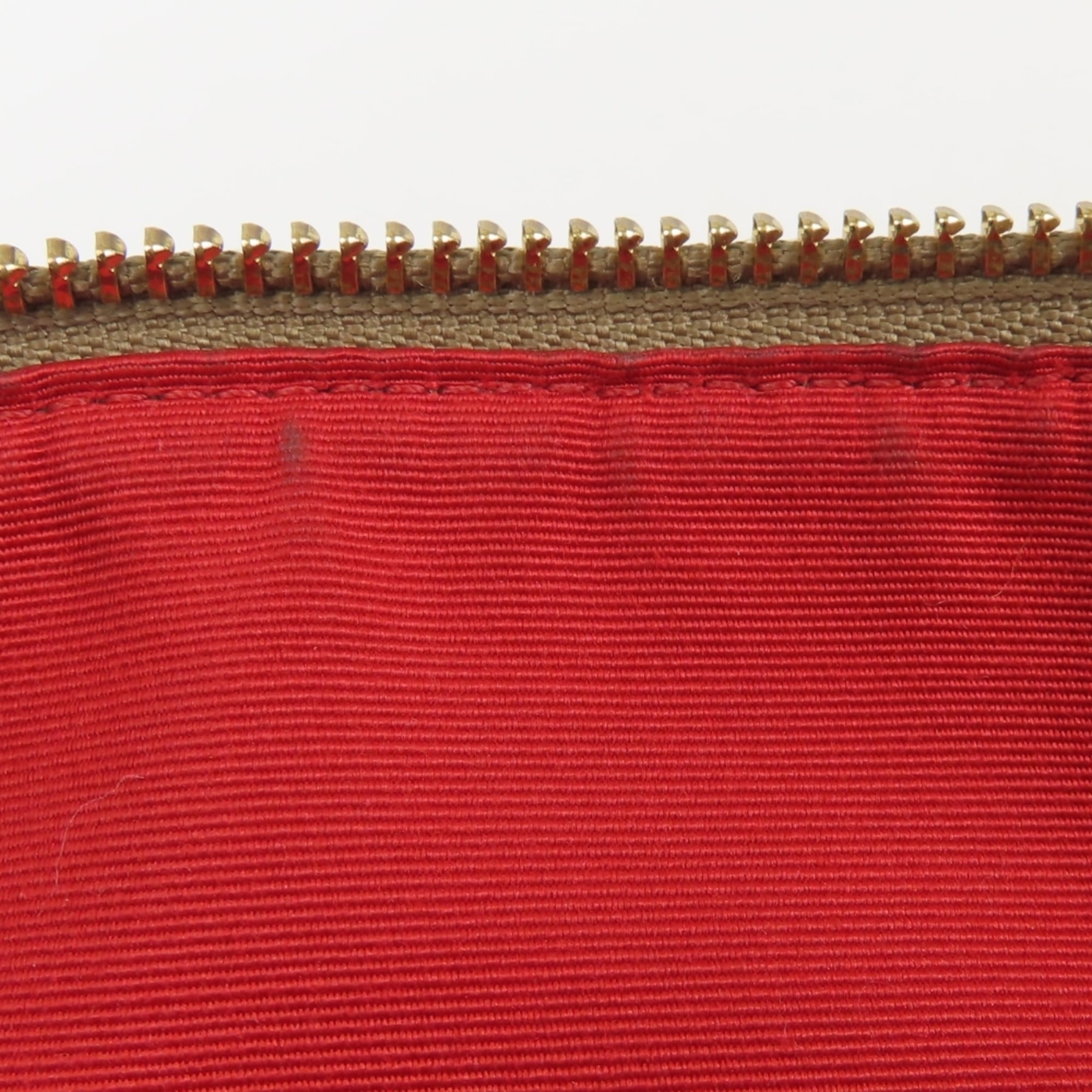 Coach Signature Beige Red Color Canvas Leather Shoulder Bag (Pre-Owned)