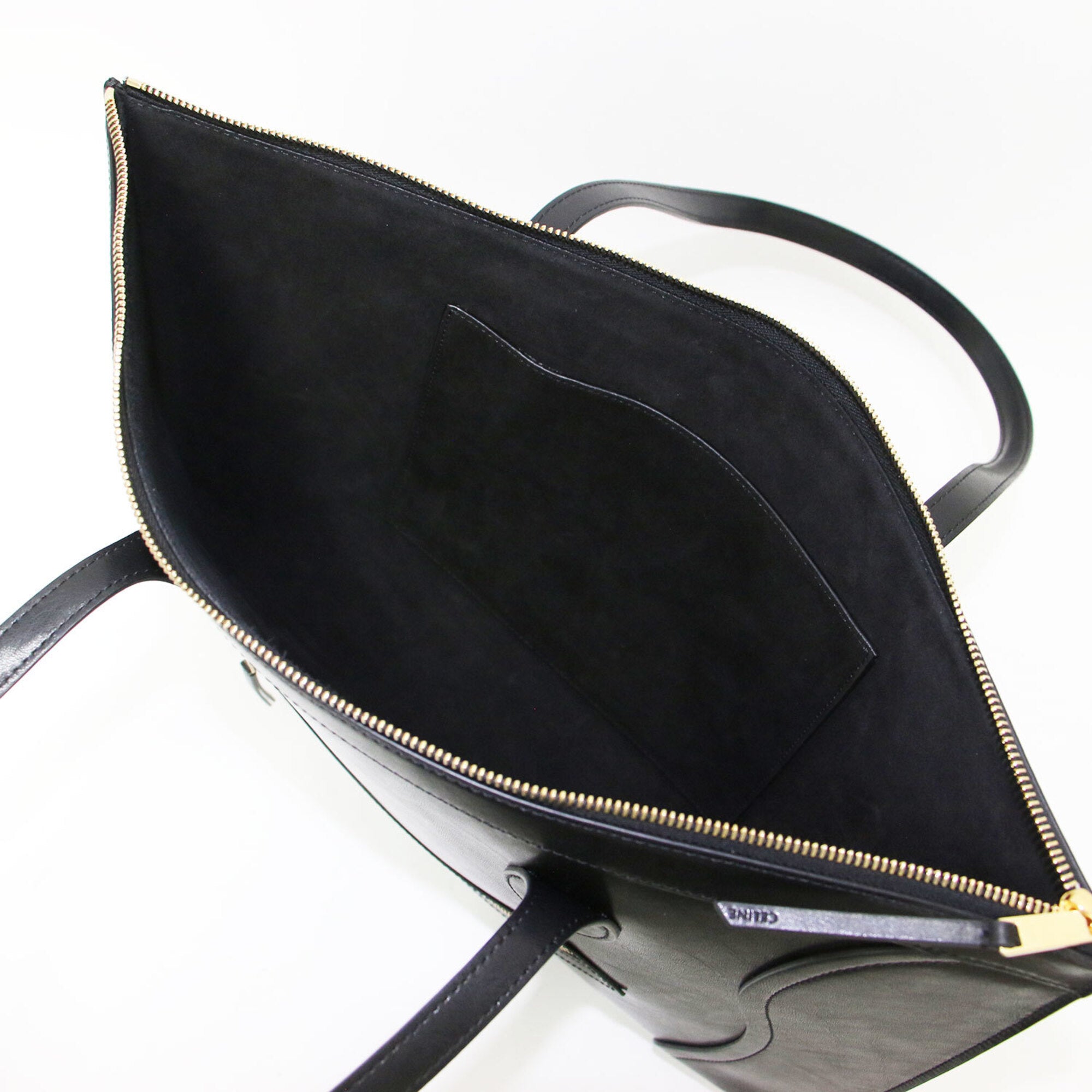 Celine Black Leather Handbag Tote Bag (Pre-Owned)