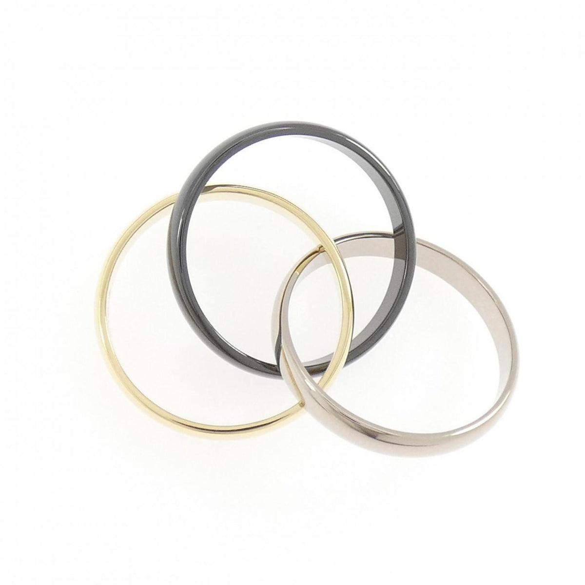 Cartier White Gold Yellow Gold Yellow Gold (18K) White Gold (18K) Ceramic Band Ring (Pre-Owned)