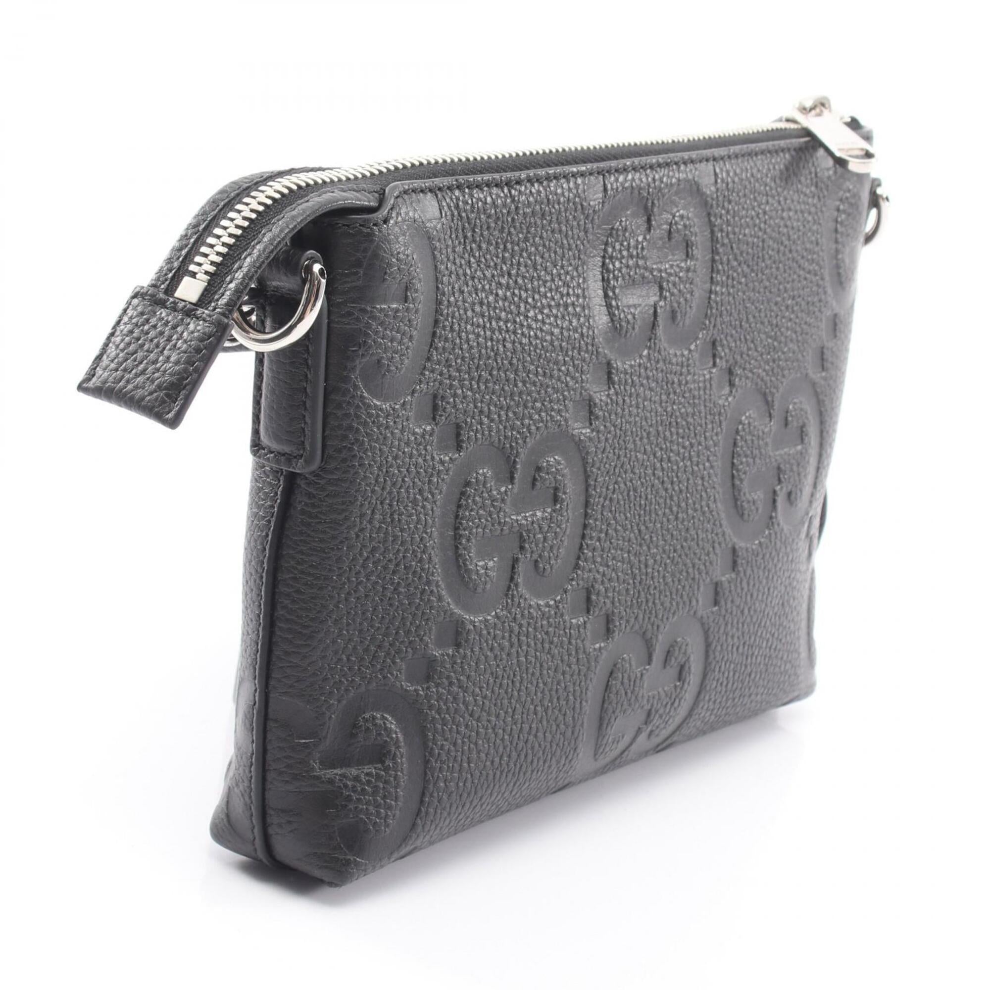 Gucci Black Leather Handbag Messenger Bag Shoulder Bag (Pre-Owned)
