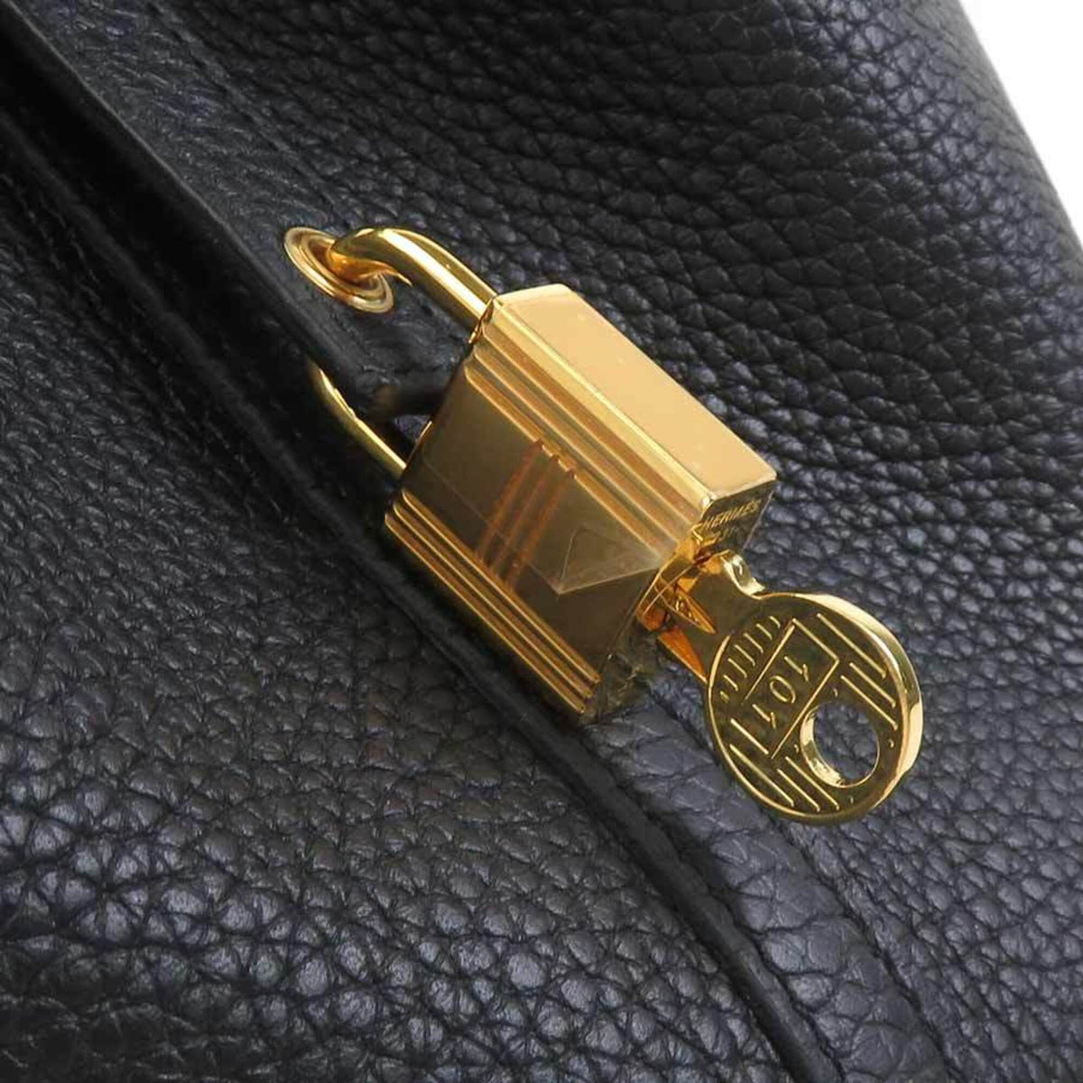 Hermes Black Taurillon Clemence Leather Handbag (Pre-Owned)