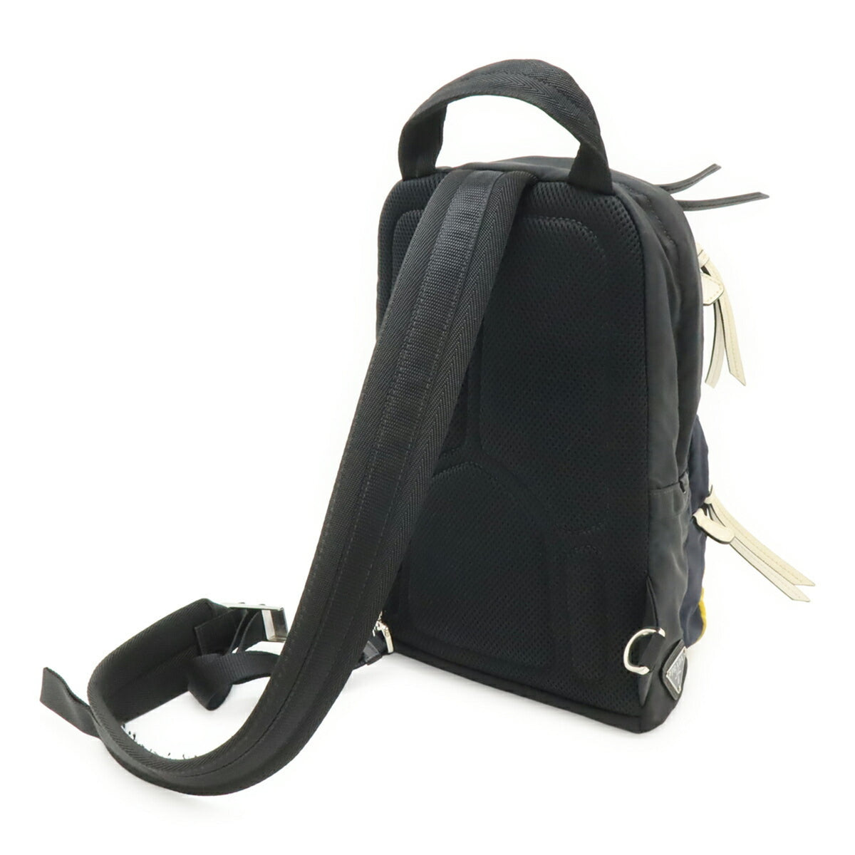 Prada Black Multi-Color Nero Yellow Nylon Leather Shoulder Bag Sling Bag (Pre-Owned)