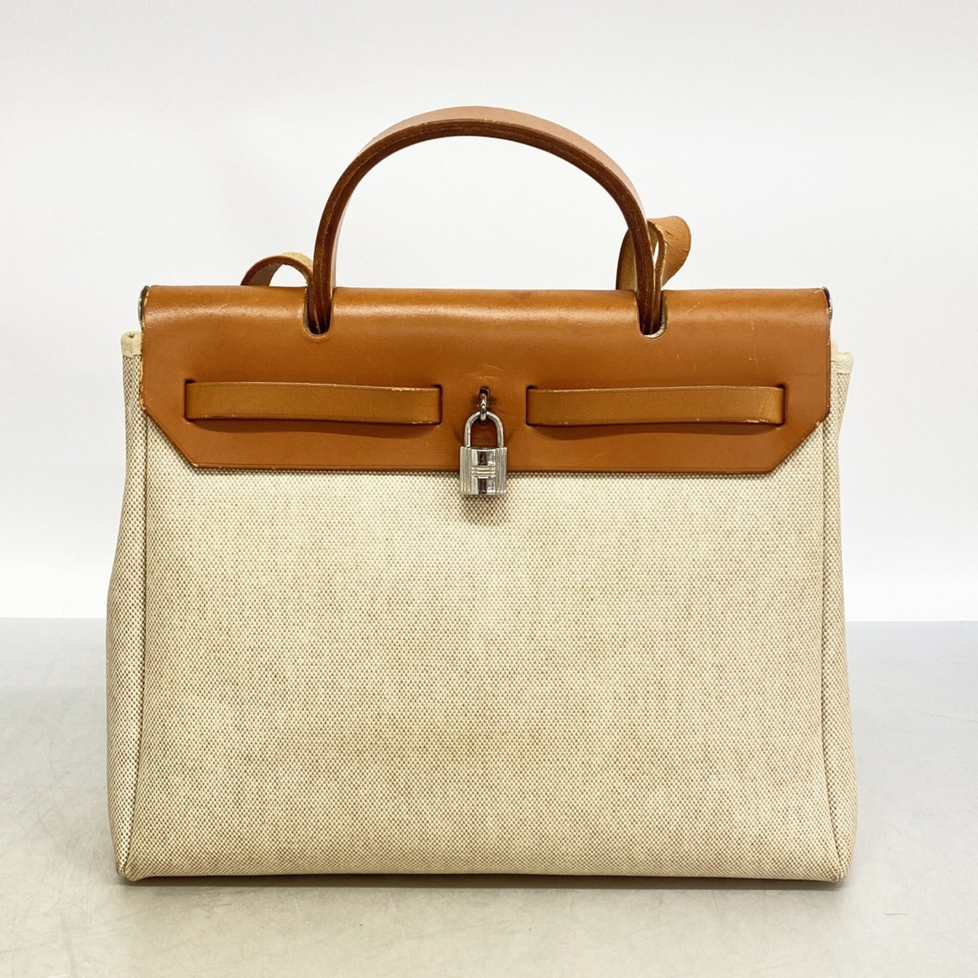 Hermes Natural Toile H Handbag (Pre-Owned)