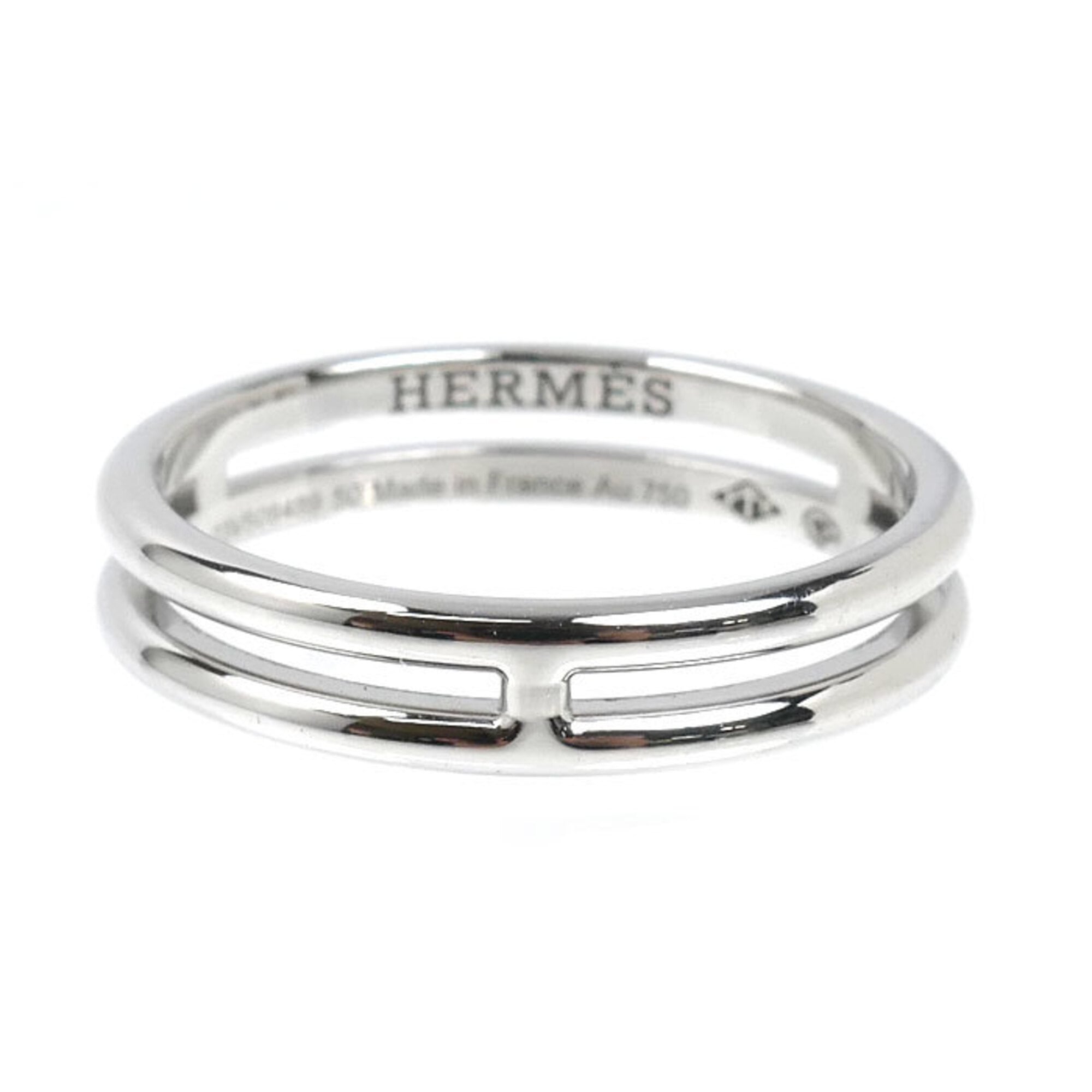 Hermes White Gold (18K) Band Ring (Pre-Owned)