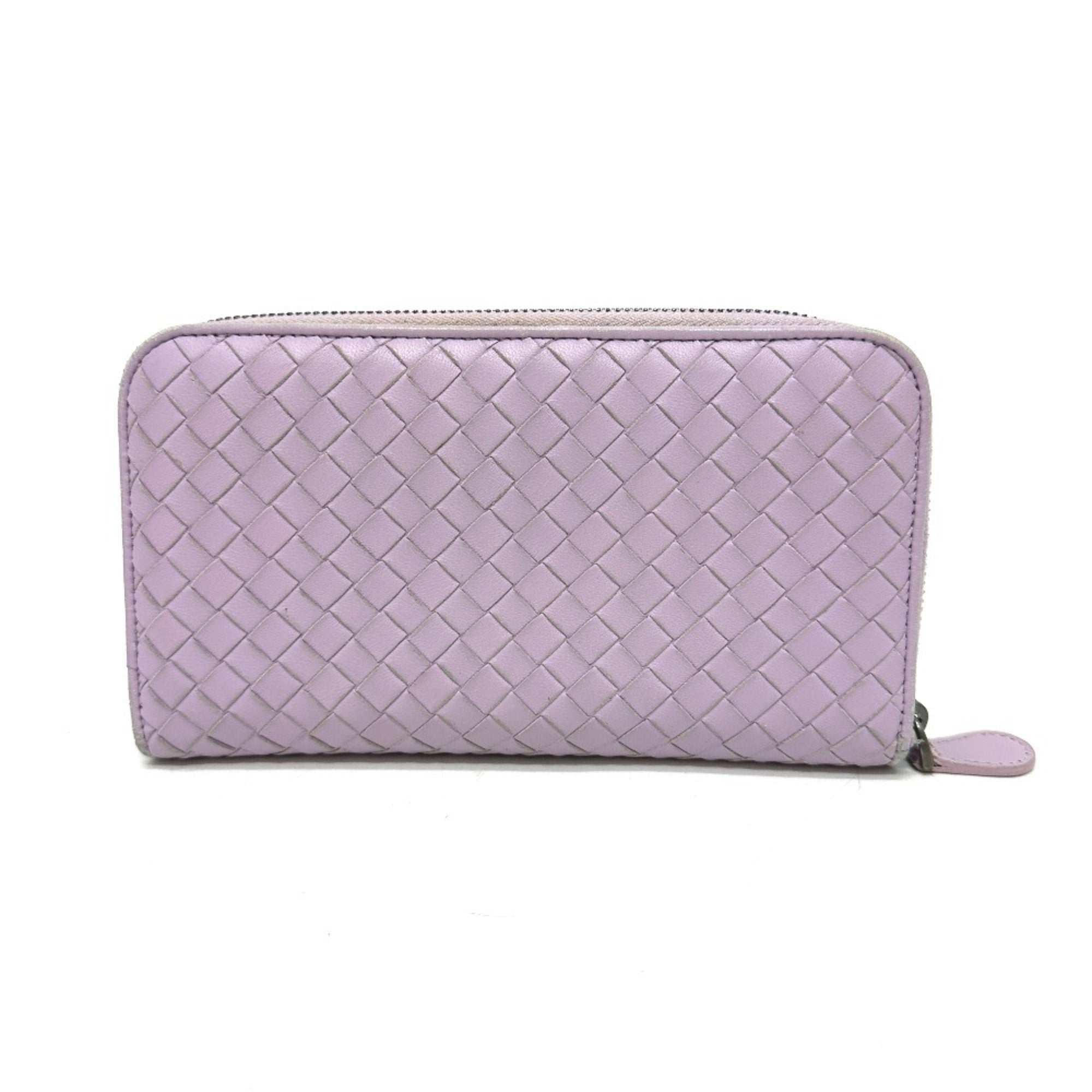 Bottega Veneta Purple Leather Long Wallet (Bi-Fold) (Pre-Owned)