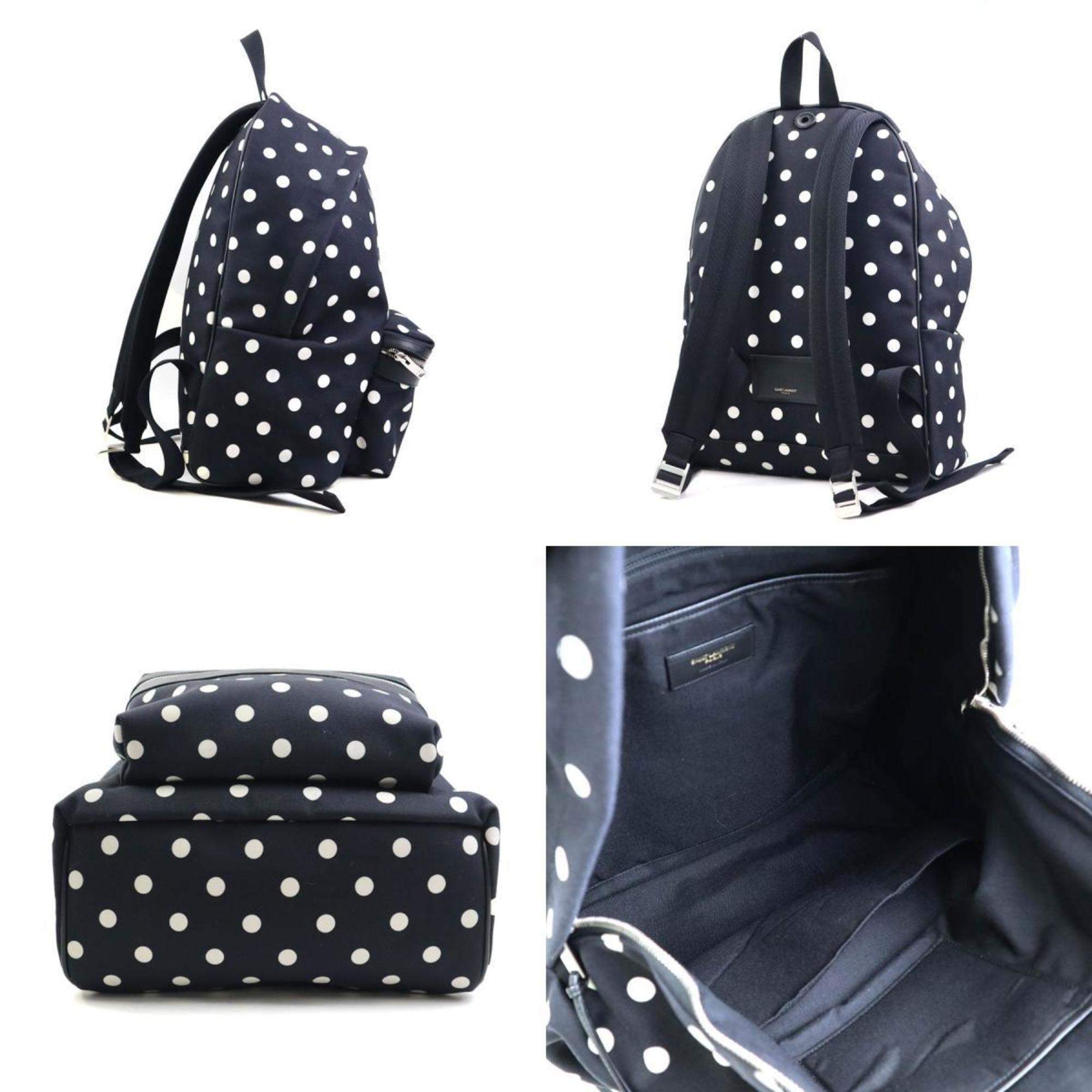 Saint Laurent Black White Nylon Backpack (Pre-Owned)