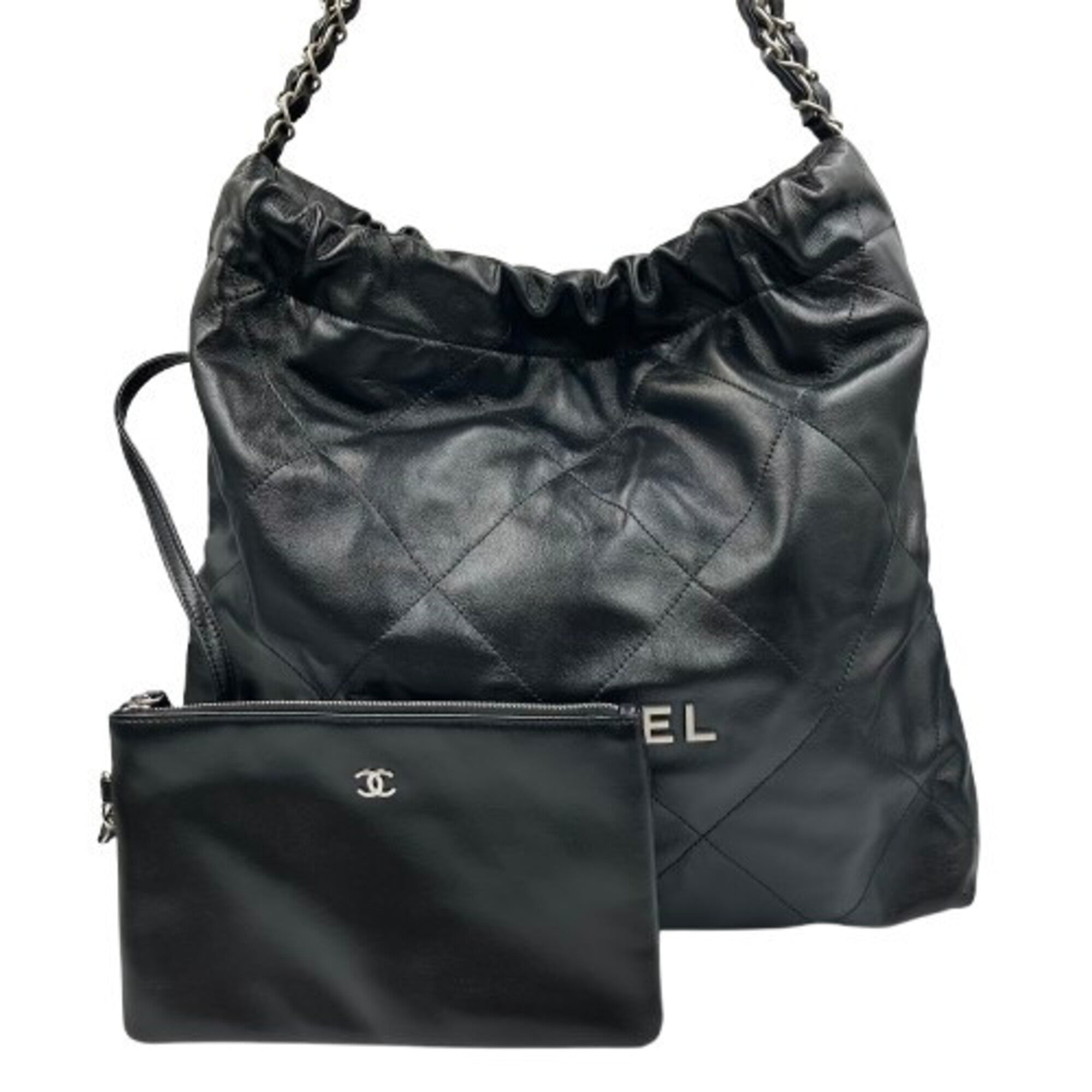 Chanel Black Leather Shoulder Bag (Pre-Owned)