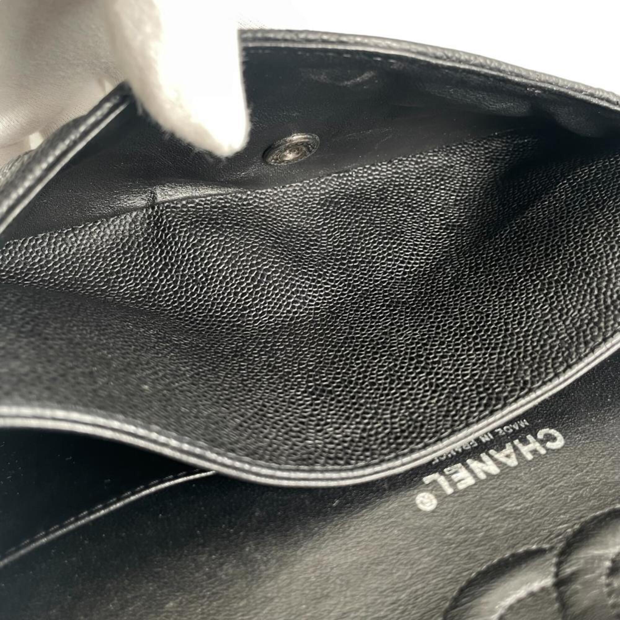 Chanel Matelasse Black Grained Calfskin Shoulder Bag (Pre-Owned)