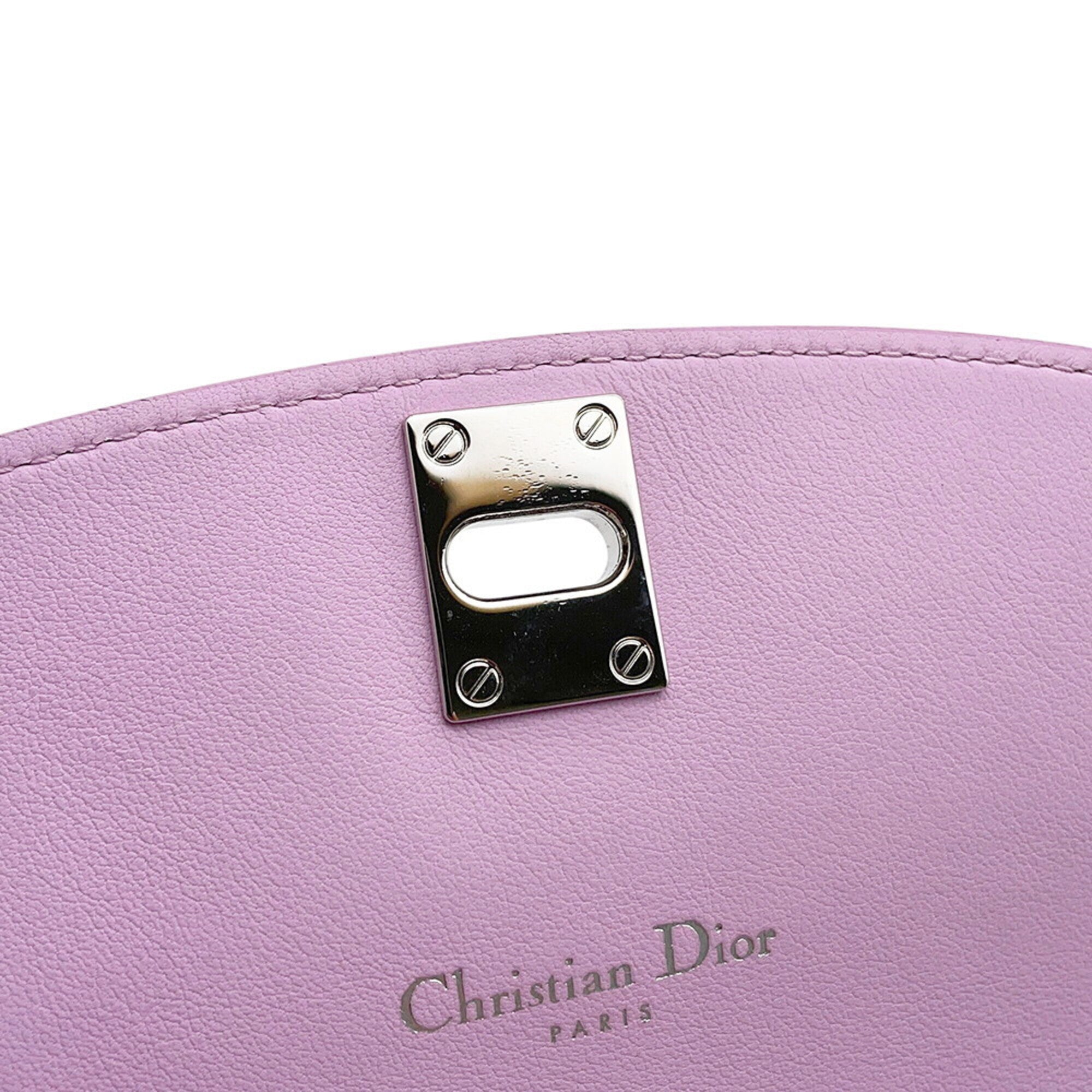 Christian Dior Pink Leather Chain/Shoulder Wallet (Pre-Owned)