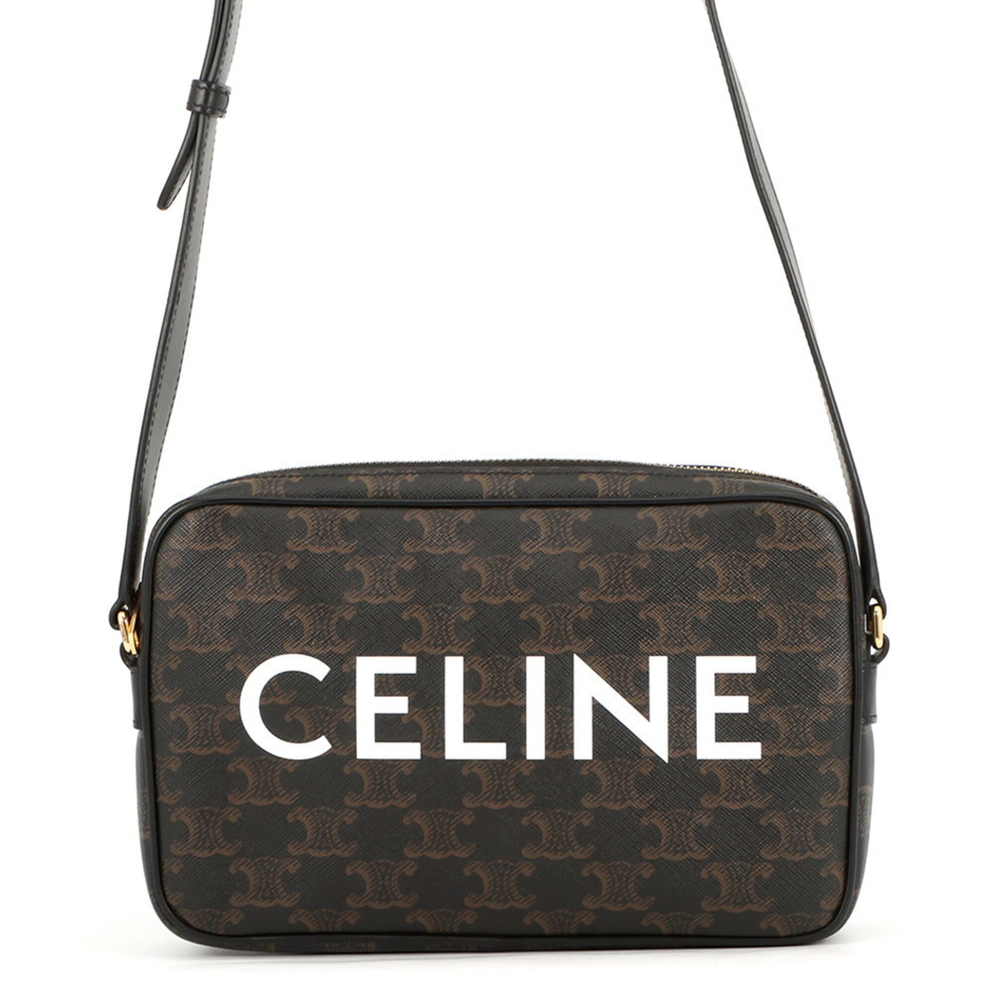 Celine Black Brown Pvc Leather Handbag Messenger Bag Shoulder Bag (Pre-Owned)