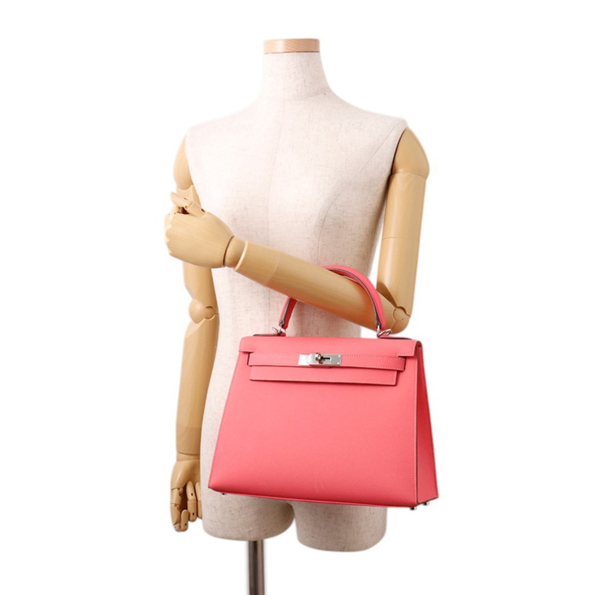 Hermes Kelly Rose Azalee Epsom Leather Handbag (Pre-Owned)