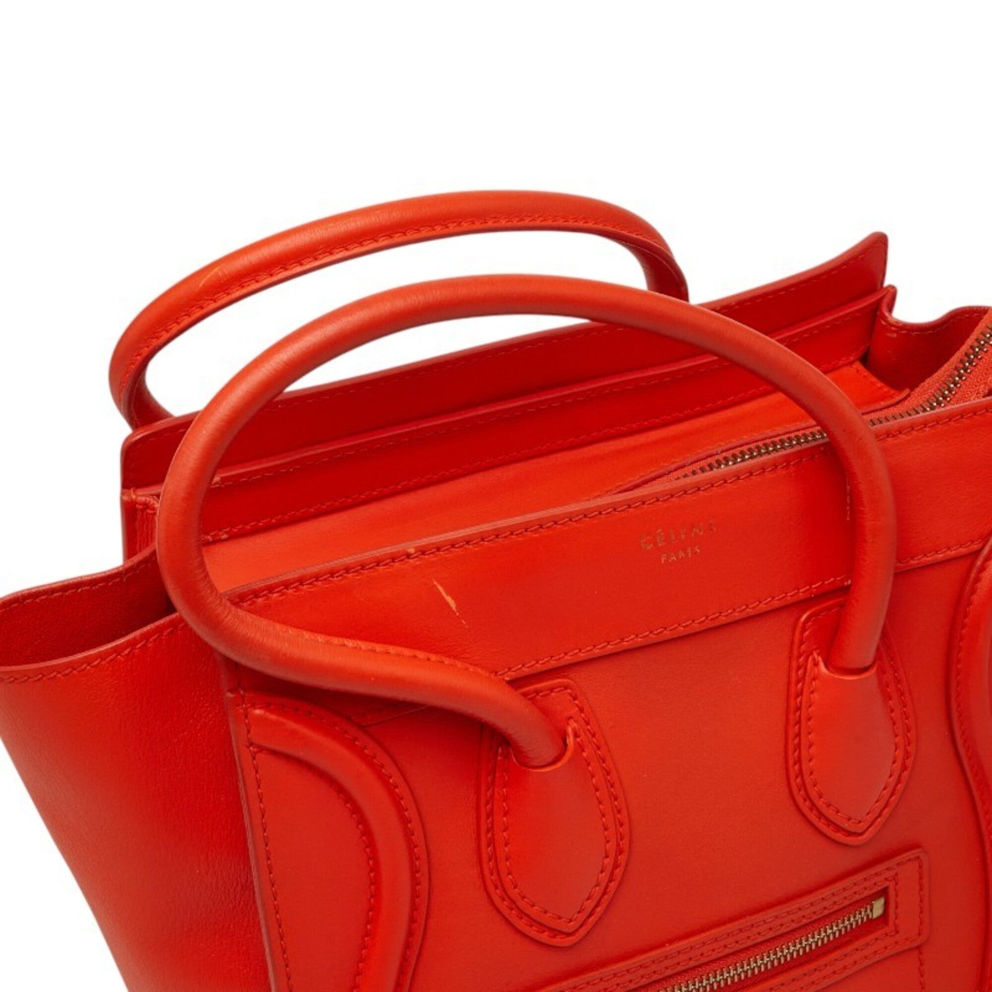 Celine Orange Leather Handbag (Pre-Owned)