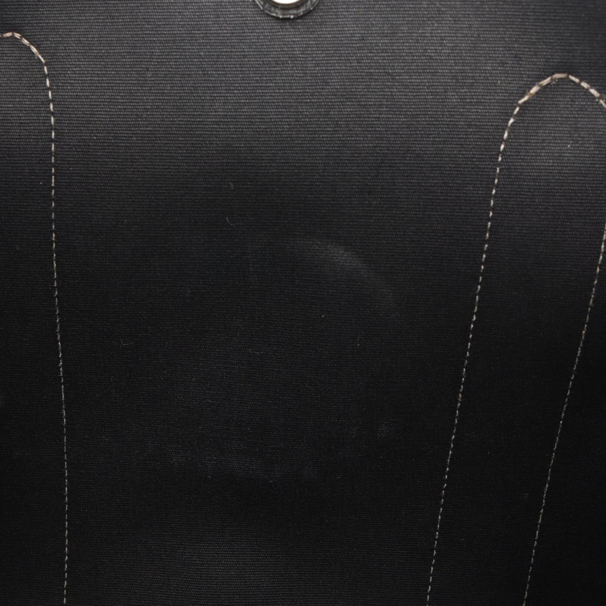 Hermes Black Toile Officier Negonda Leather Handbag Tote Bag (Pre-Owned)