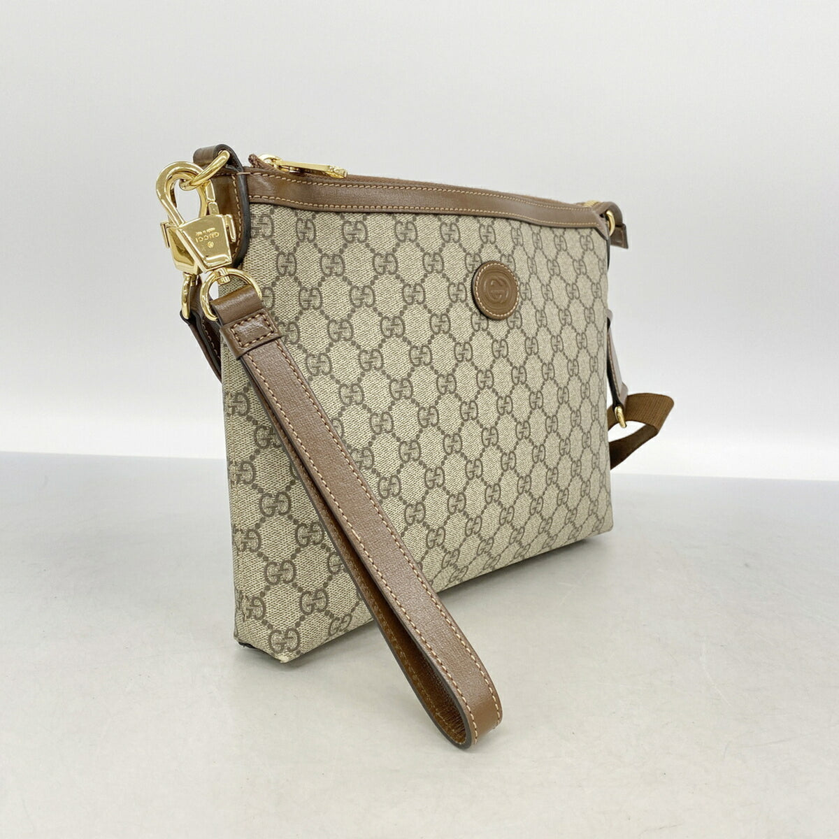 Gucci Beige Brown Pvc Shoulder Bag (Pre-Owned)