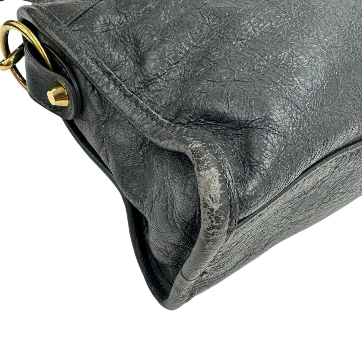 Balenciaga Gray Leather Handbag Shoulder Bag (Pre-Owned)