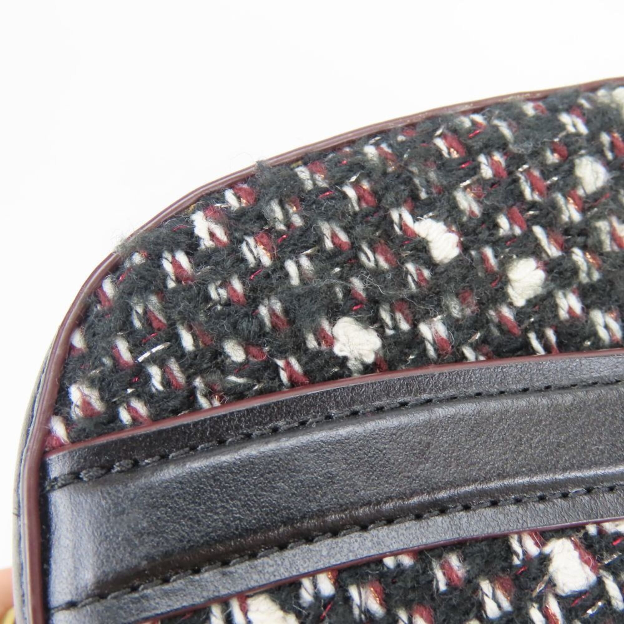 Coach Black Bordeaux Leather Tweed Shoulder Bag (Pre-Owned)