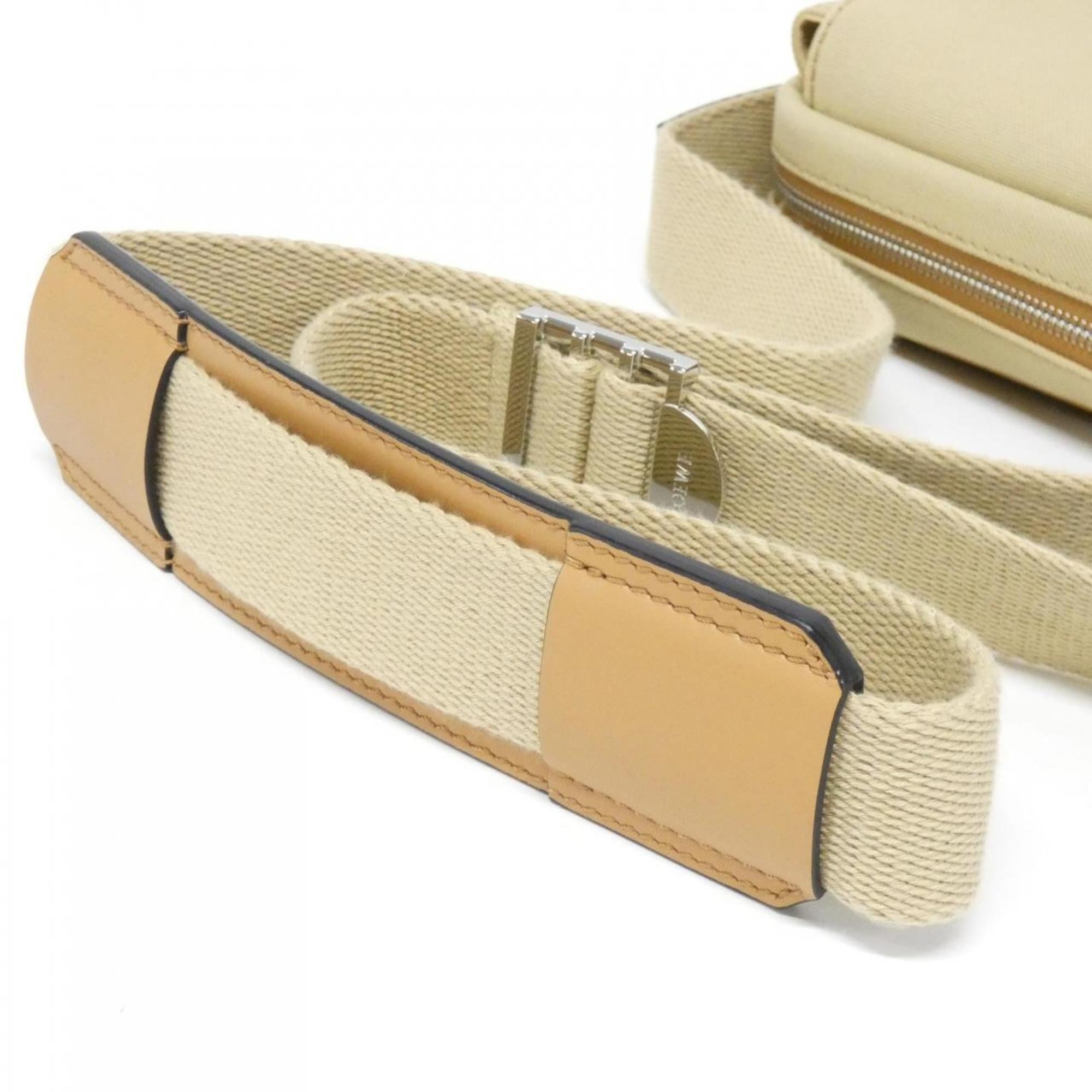 Loewe Beige Canvas Leather Shoulder Bag (Pre-Owned)