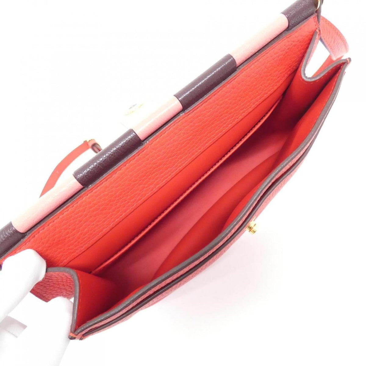 Hermes Red Color Taurillon Clemence Leather Chevre Leather Shoulder Bag (Pre-Owned)