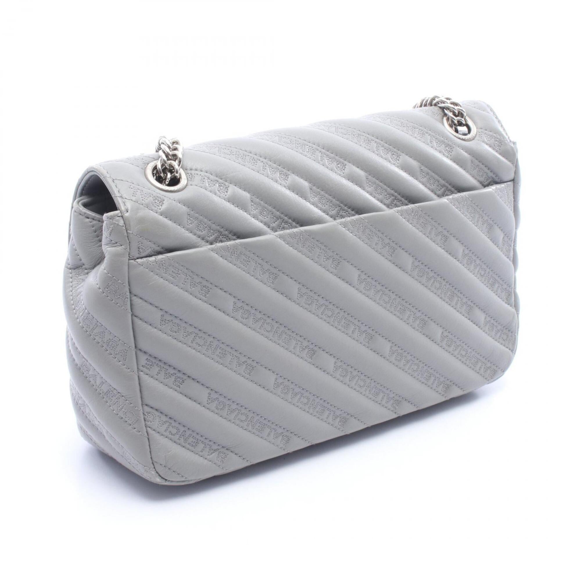 Balenciaga Gray Leather Handbag Shoulder Bag (Pre-Owned)